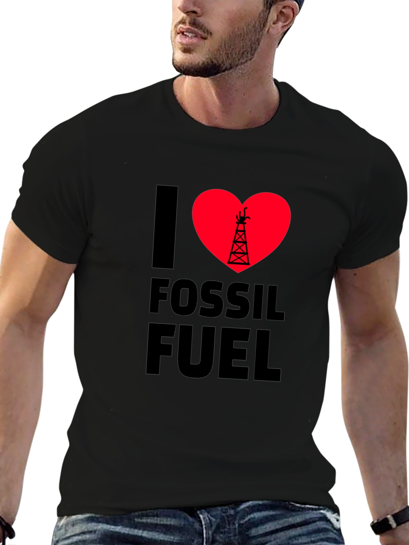 I Love Fossil Fuel Black T-Shirt