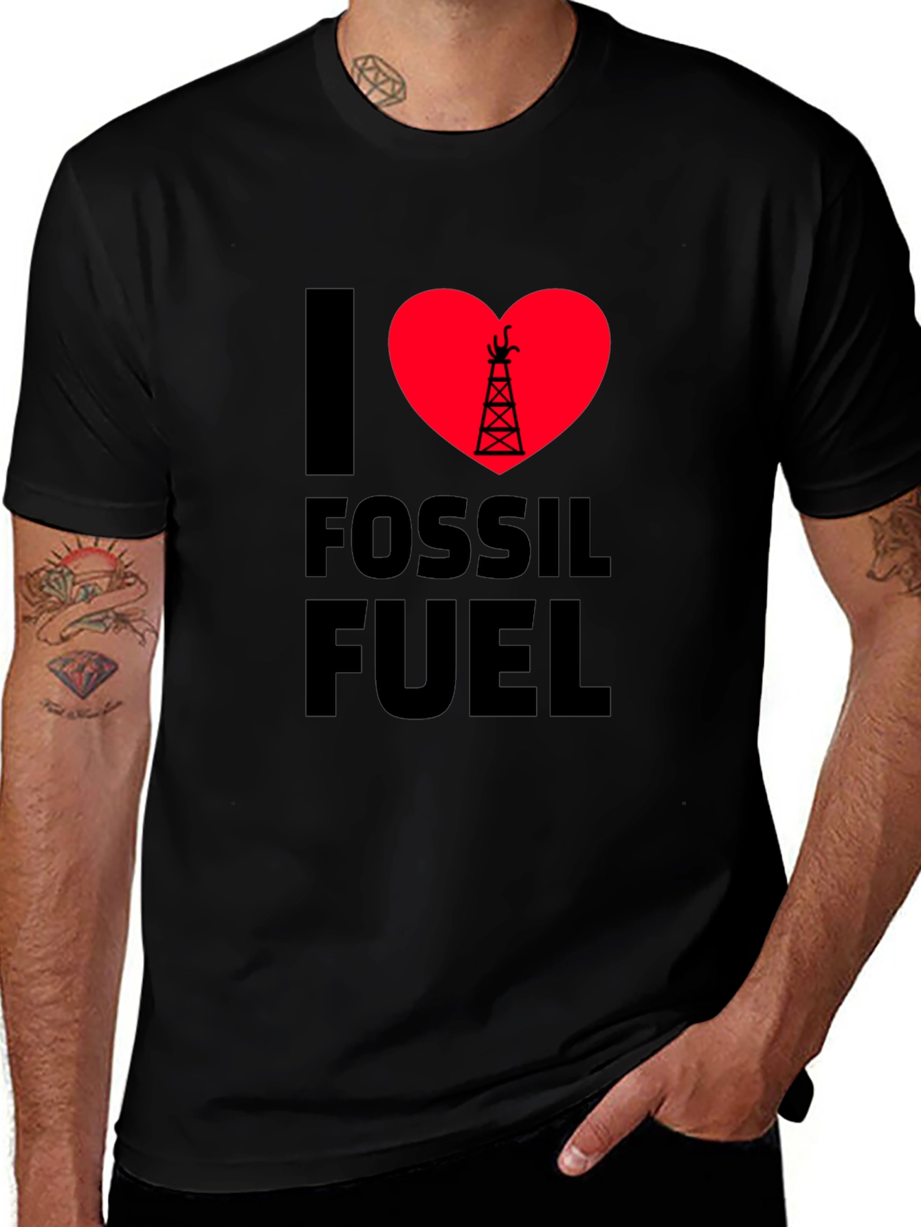 I Love Fossil Fuel Black T-Shirt