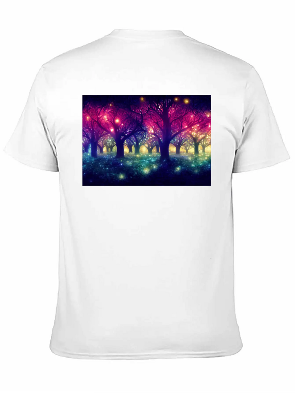 Enchanting Forest With Glowing Lights Essential Cotton Tee For Daily Outfits – Unisex Style
