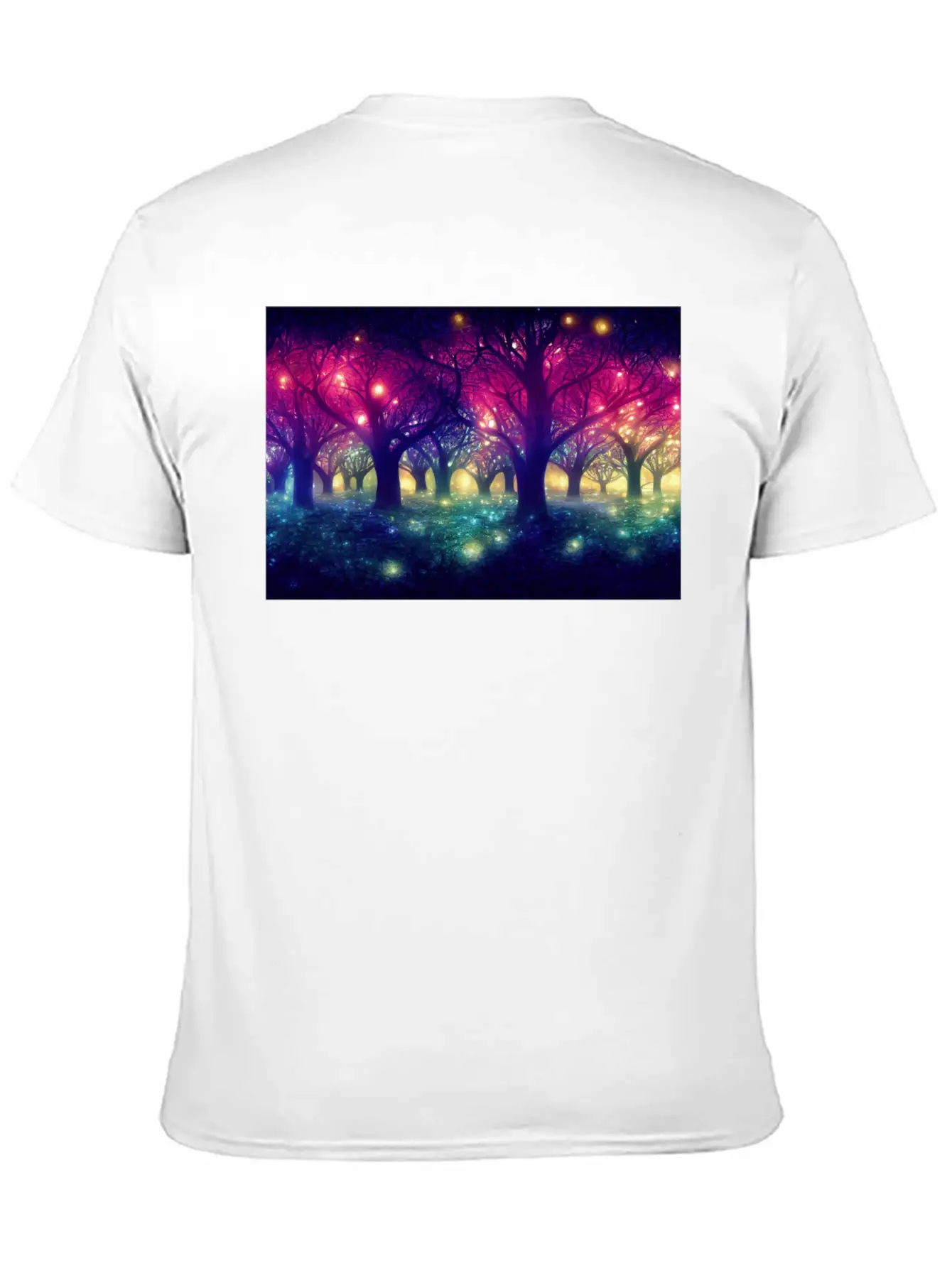 Enchanting Forest With Glowing Lights Essential Cotton Tee For Daily Outfits – Unisex Style