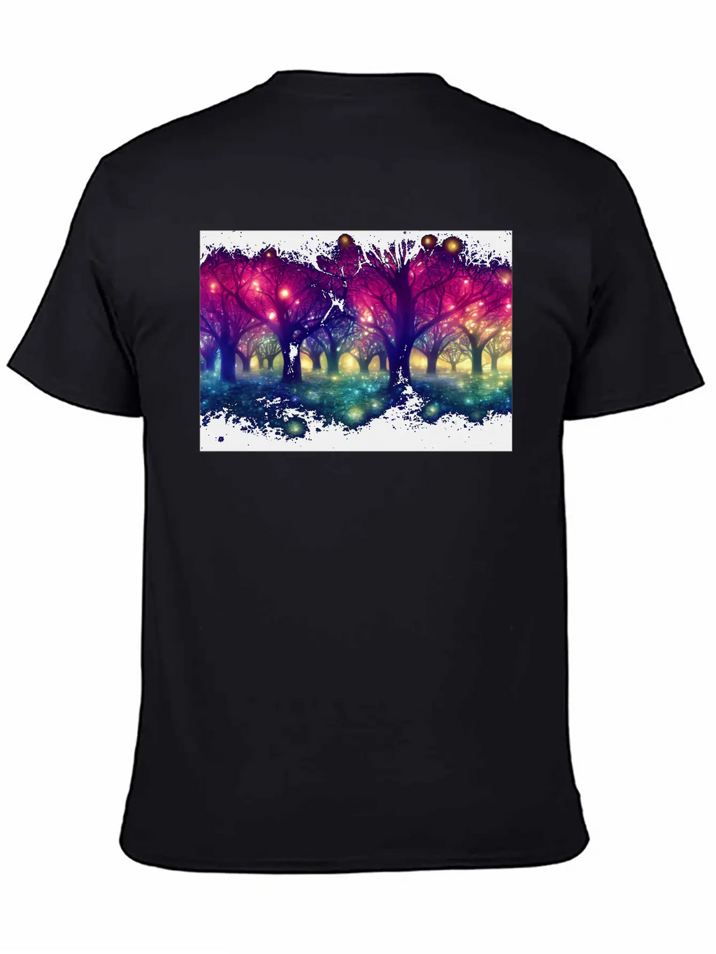 Enchanting Forest With Glowing Lights Essential Cotton Tee For Daily Outfits – Unisex Style