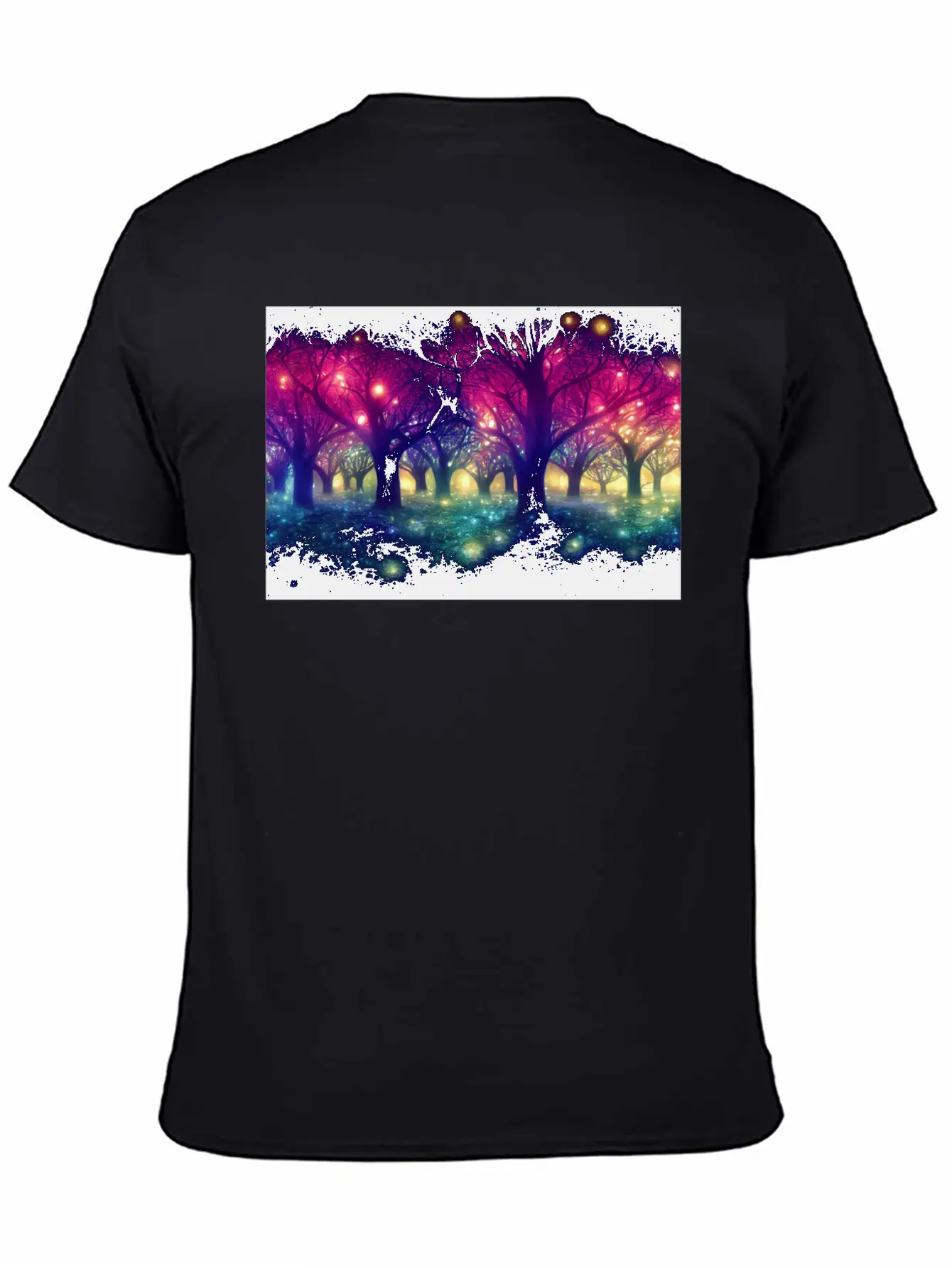 Enchanting Forest With Glowing Lights Essential Cotton Tee For Daily Outfits – Unisex Style