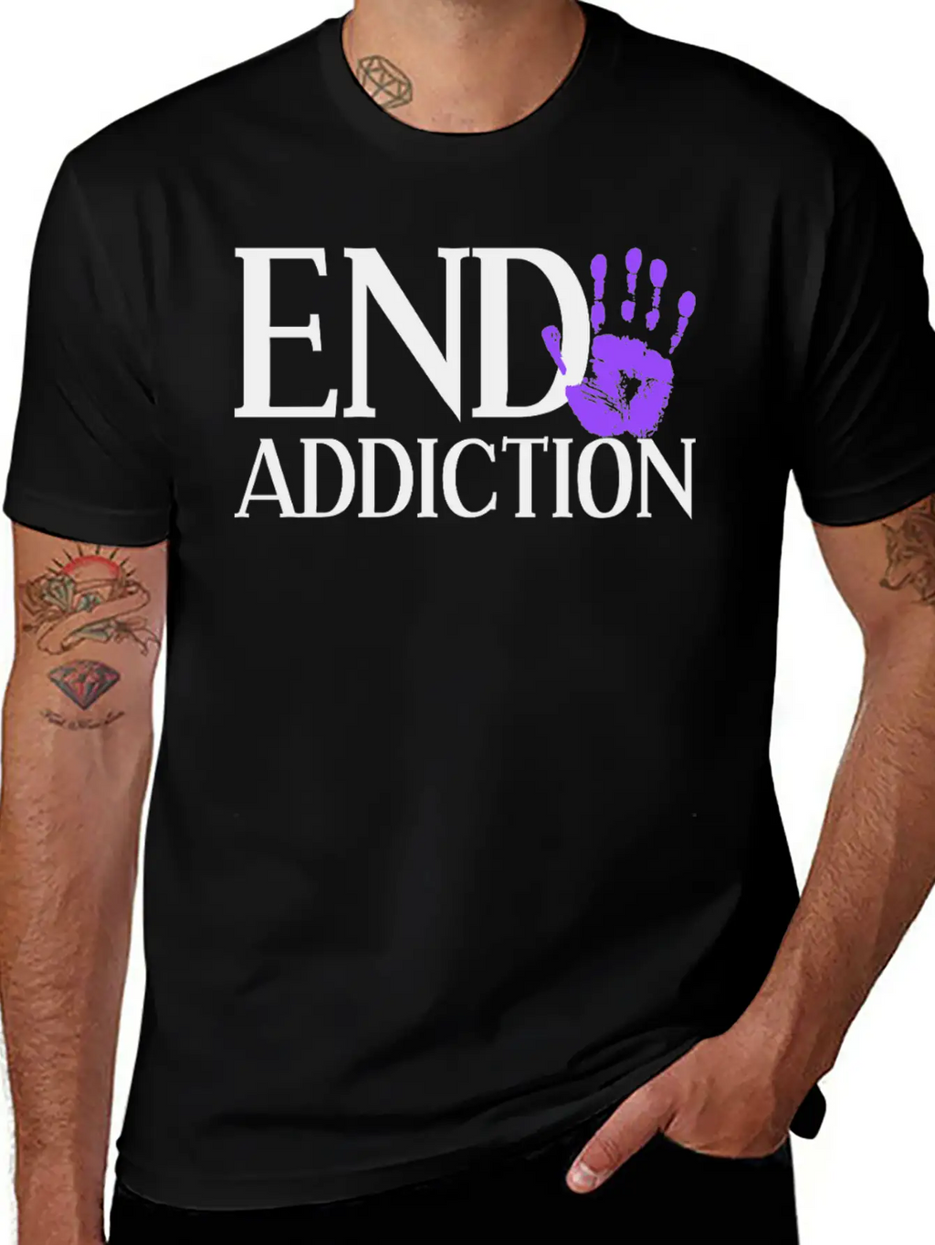 End Addiction Aware Overdose Awareness Classic Fit Graphic Tee For Daily Comfort – Unisex Cotton Shirt
