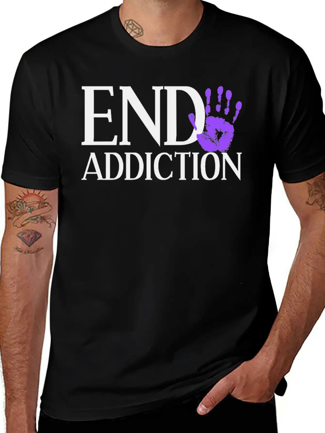 End Addiction Aware Overdose Awareness Classic Fit Graphic Tee For Daily Comfort – Unisex Cotton Shirt