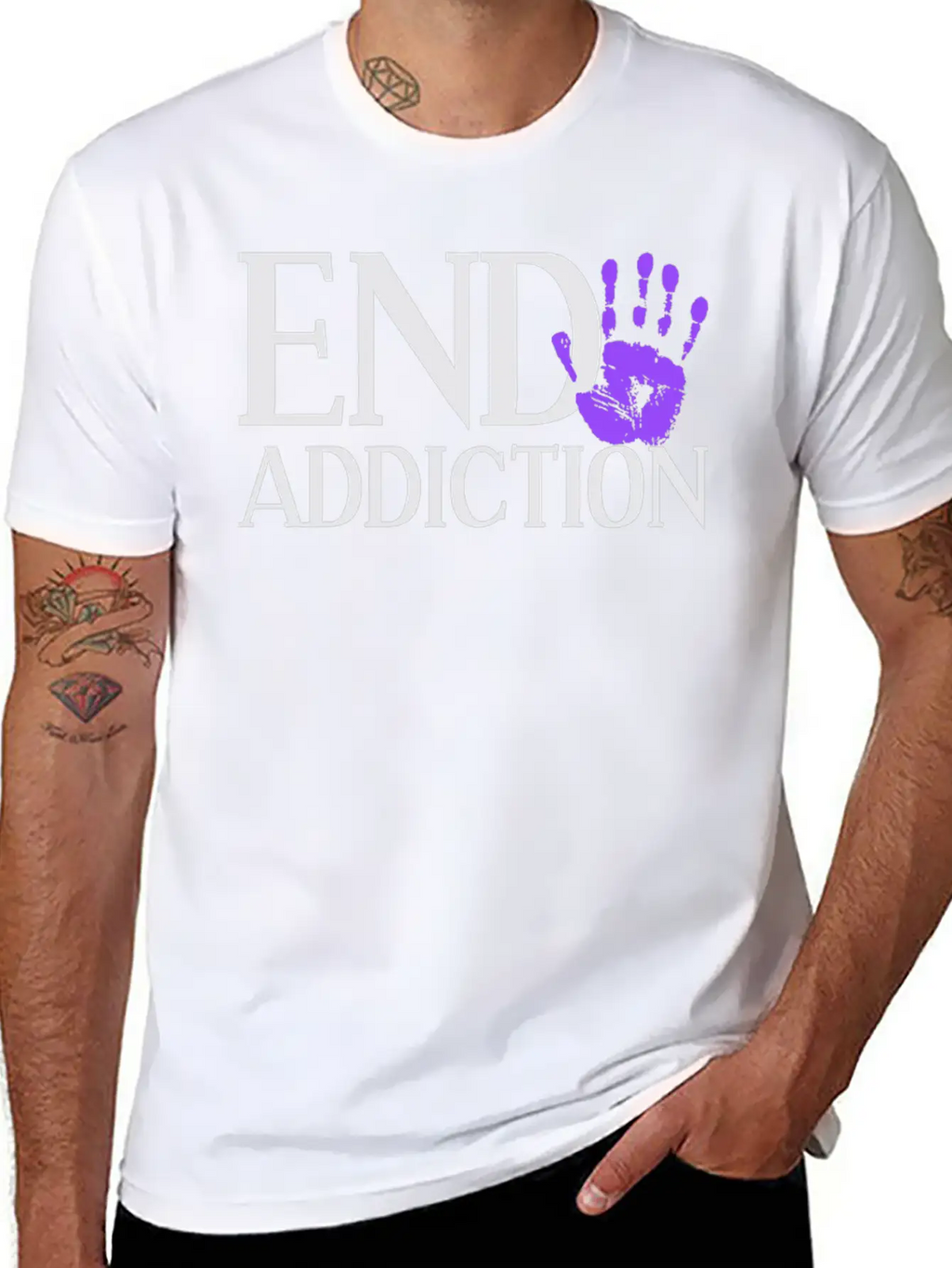 End Addiction Aware Overdose Awareness Classic Fit Graphic Tee For Daily Comfort – Unisex Cotton Shirt