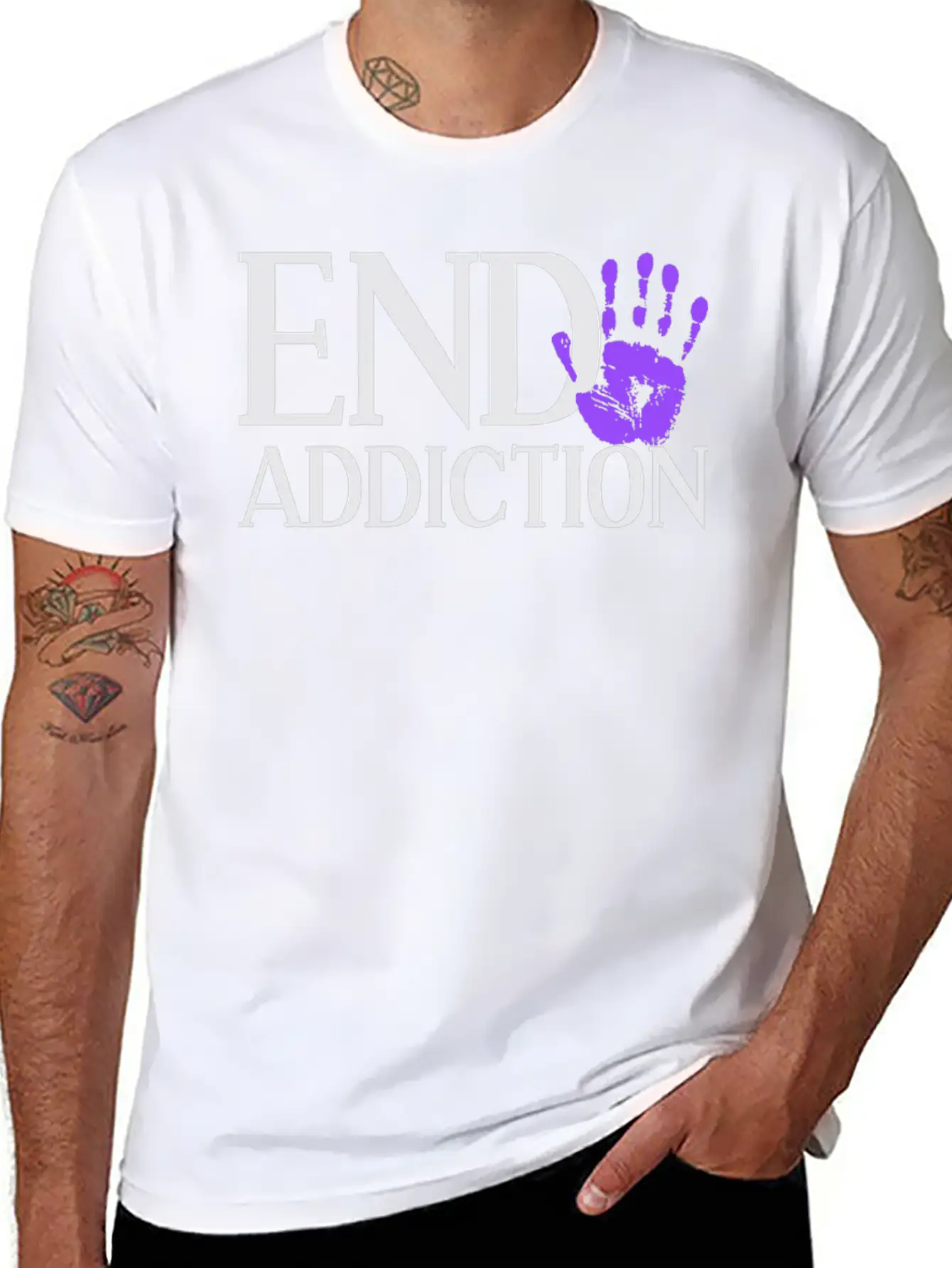 End Addiction Aware Overdose Awareness Classic Fit Graphic Tee For Daily Comfort – Unisex Cotton Shirt