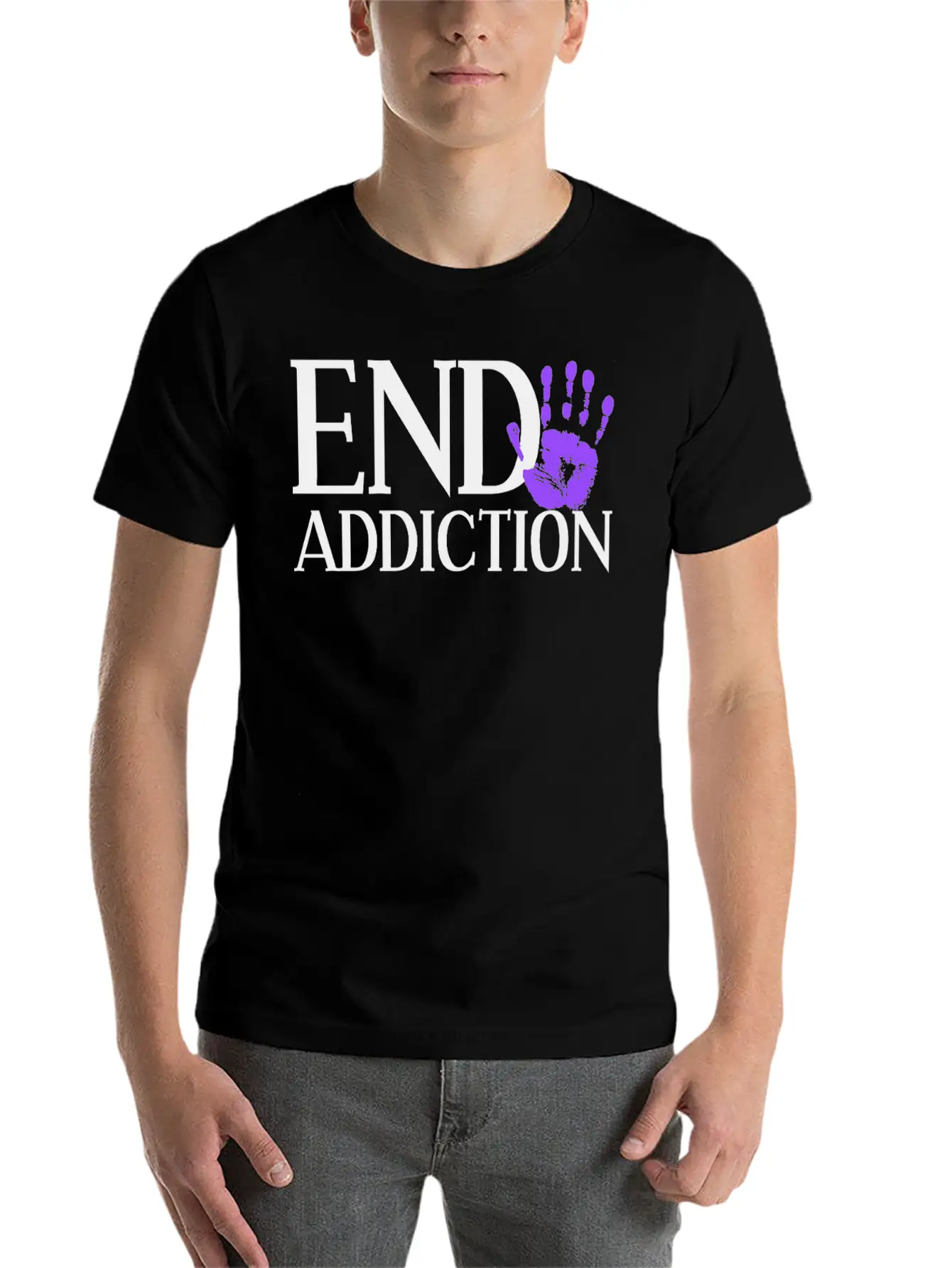 End Addiction Aware Overdose Awareness Classic Fit Graphic Tee For Daily Comfort – Unisex Cotton Shirt