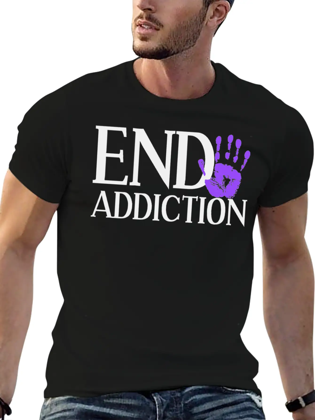 End Addiction Aware Overdose Awareness Classic Fit Graphic Tee For Daily Comfort – Unisex Cotton Shirt