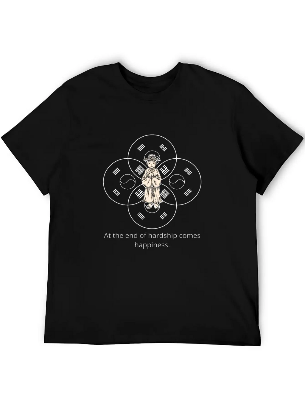 End Of Hardship Comes Happiness - South Korea Classic Fit Graphic Tee For Daily Comfort – Unisex Cotton Shirt