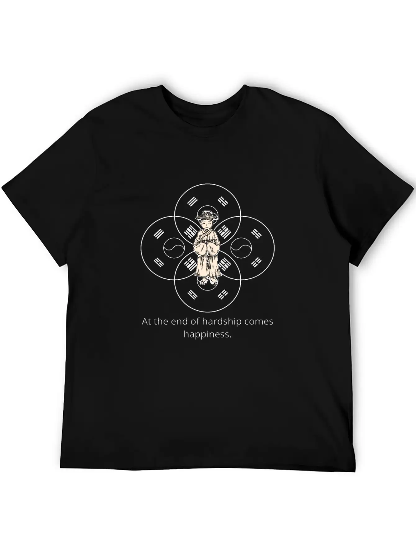 End Of Hardship Comes Happiness - South Korea Classic Fit Graphic Tee For Daily Comfort – Unisex Cotton Shirt