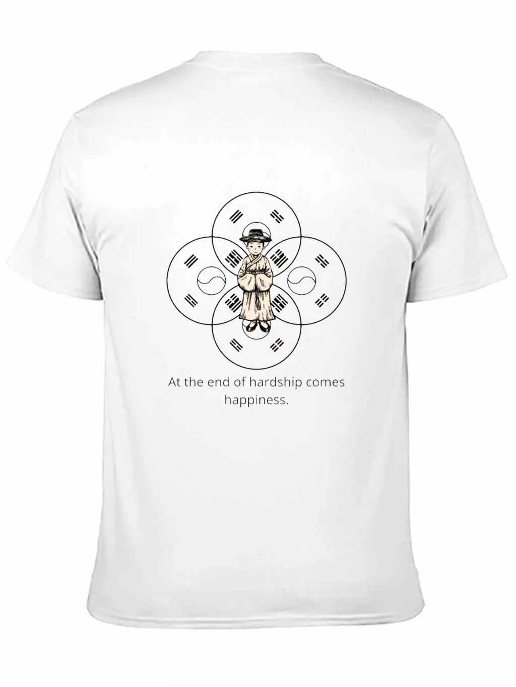 End Of Hardship Comes Happiness - South Korea Classic Fit Graphic Tee For Daily Comfort – Unisex Cotton Shirt