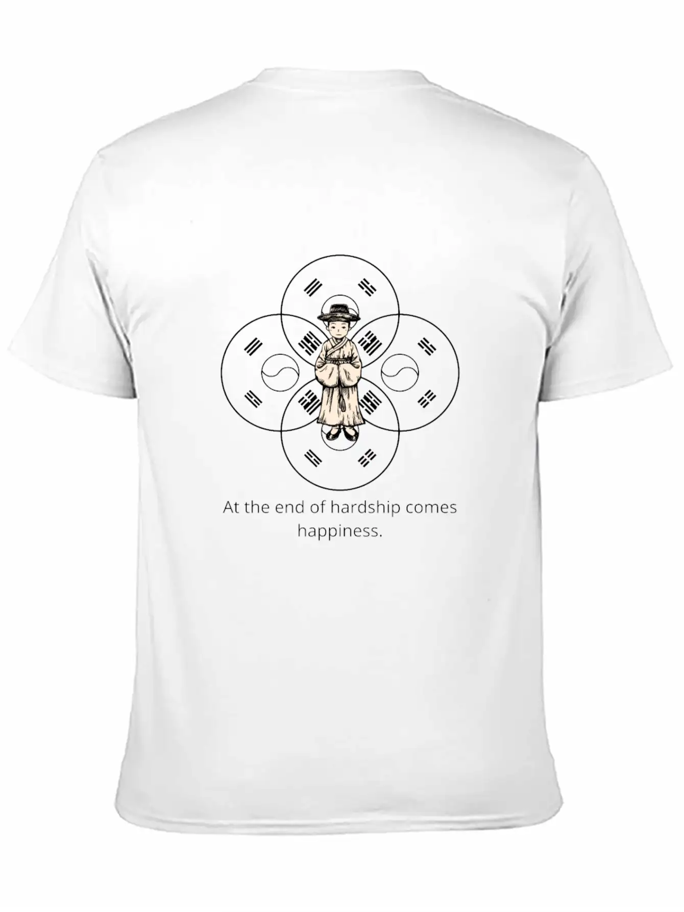 End Of Hardship Comes Happiness - South Korea Classic Fit Graphic Tee For Daily Comfort – Unisex Cotton Shirt