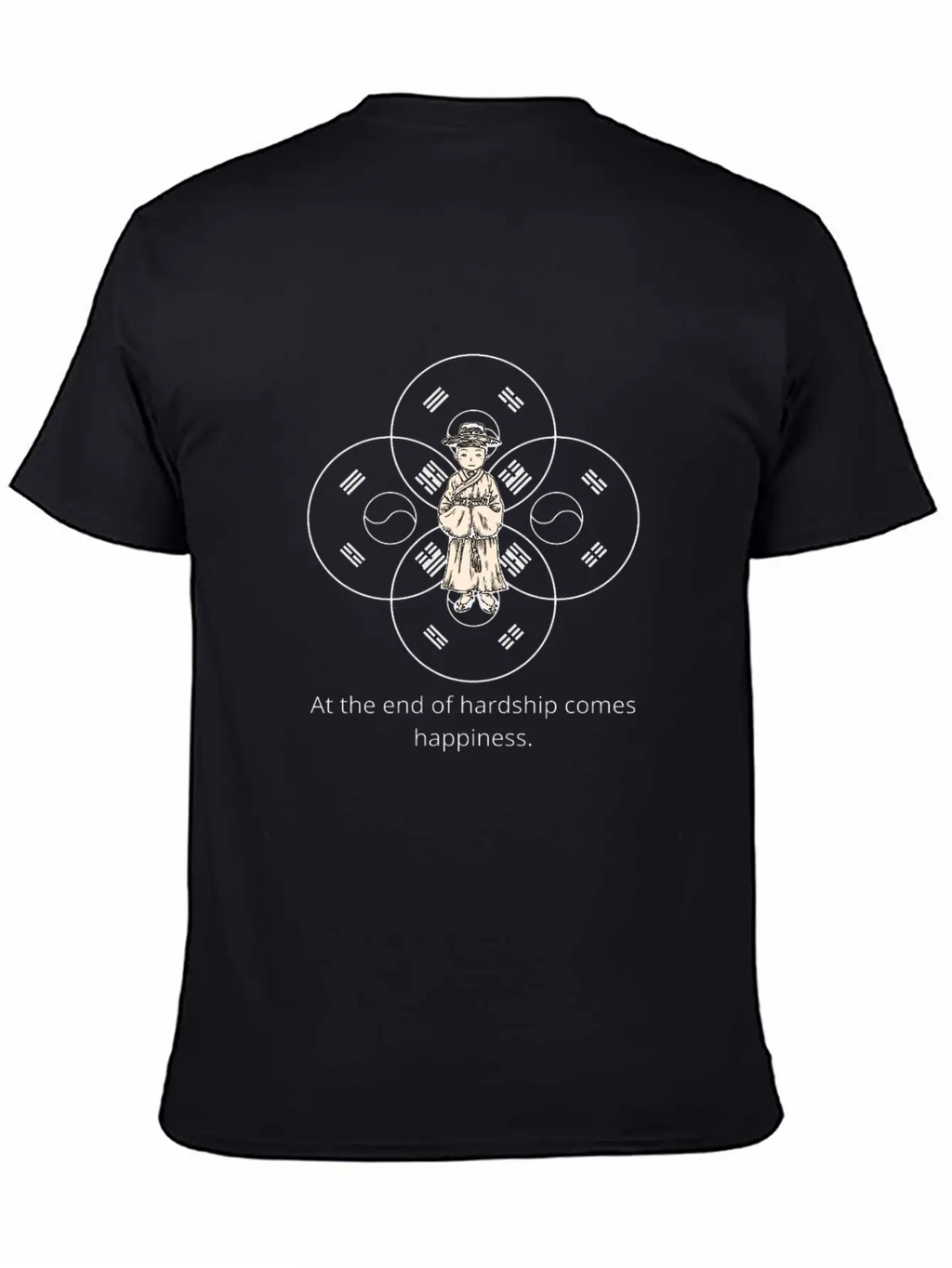 End Of Hardship Comes Happiness - South Korea Classic Fit Graphic Tee For Daily Comfort – Unisex Cotton Shirt