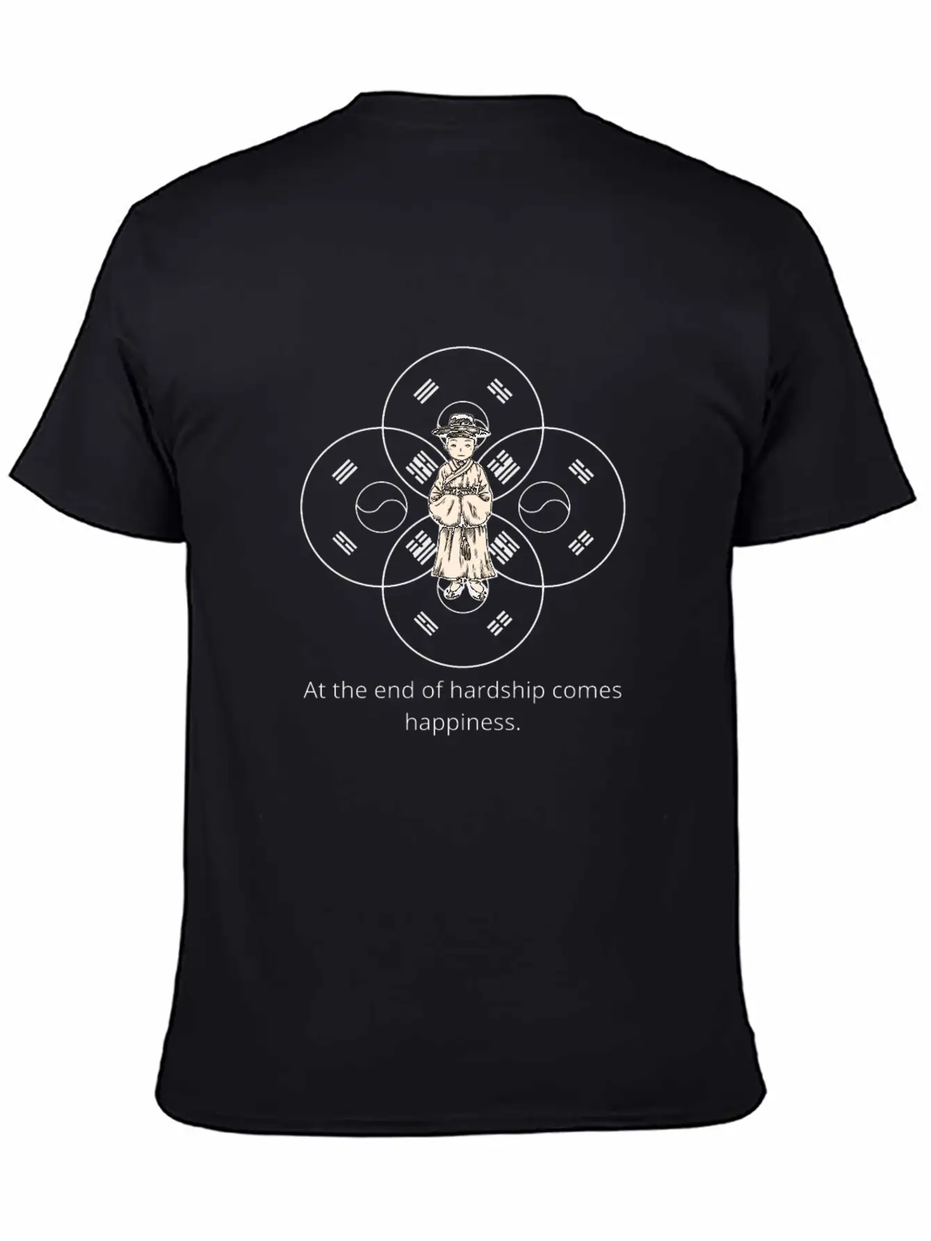 End Of Hardship Comes Happiness - South Korea Classic Fit Graphic Tee For Daily Comfort – Unisex Cotton Shirt