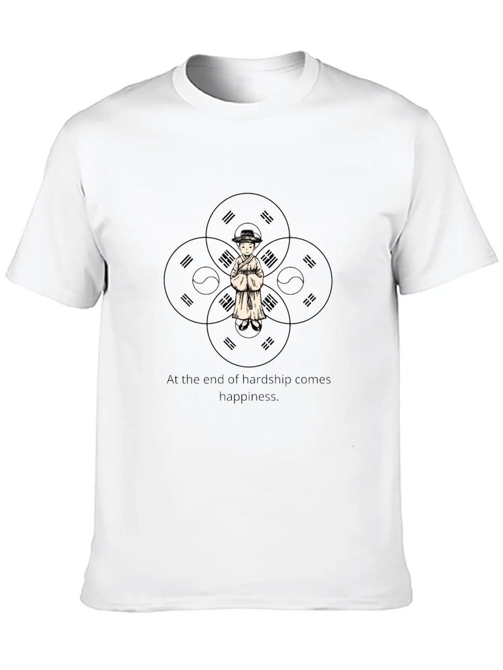 End Of Hardship Comes Happiness - South Korea Classic Fit Graphic Tee For Daily Comfort – Unisex Cotton Shirt