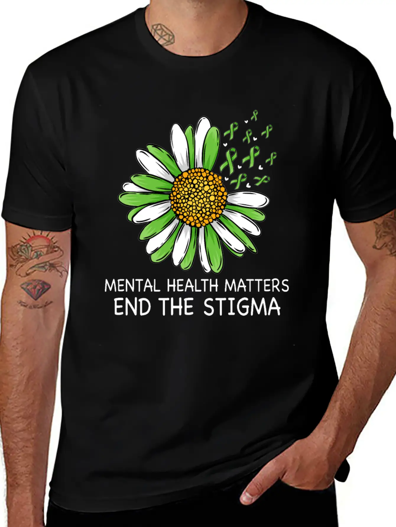 End The Stigma Mental Health Awareness Breathable Soft Cotton T-Shirt – Timeless Casual Look