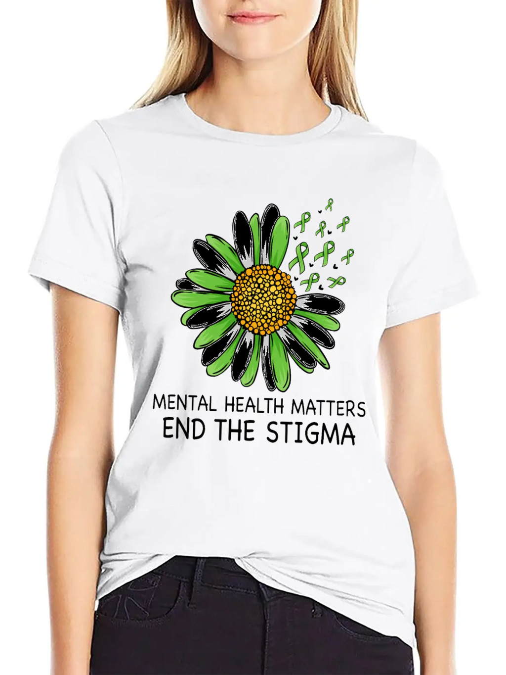 End The Stigma Mental Health Awareness Breathable Soft Cotton T-Shirt – Timeless Casual Look