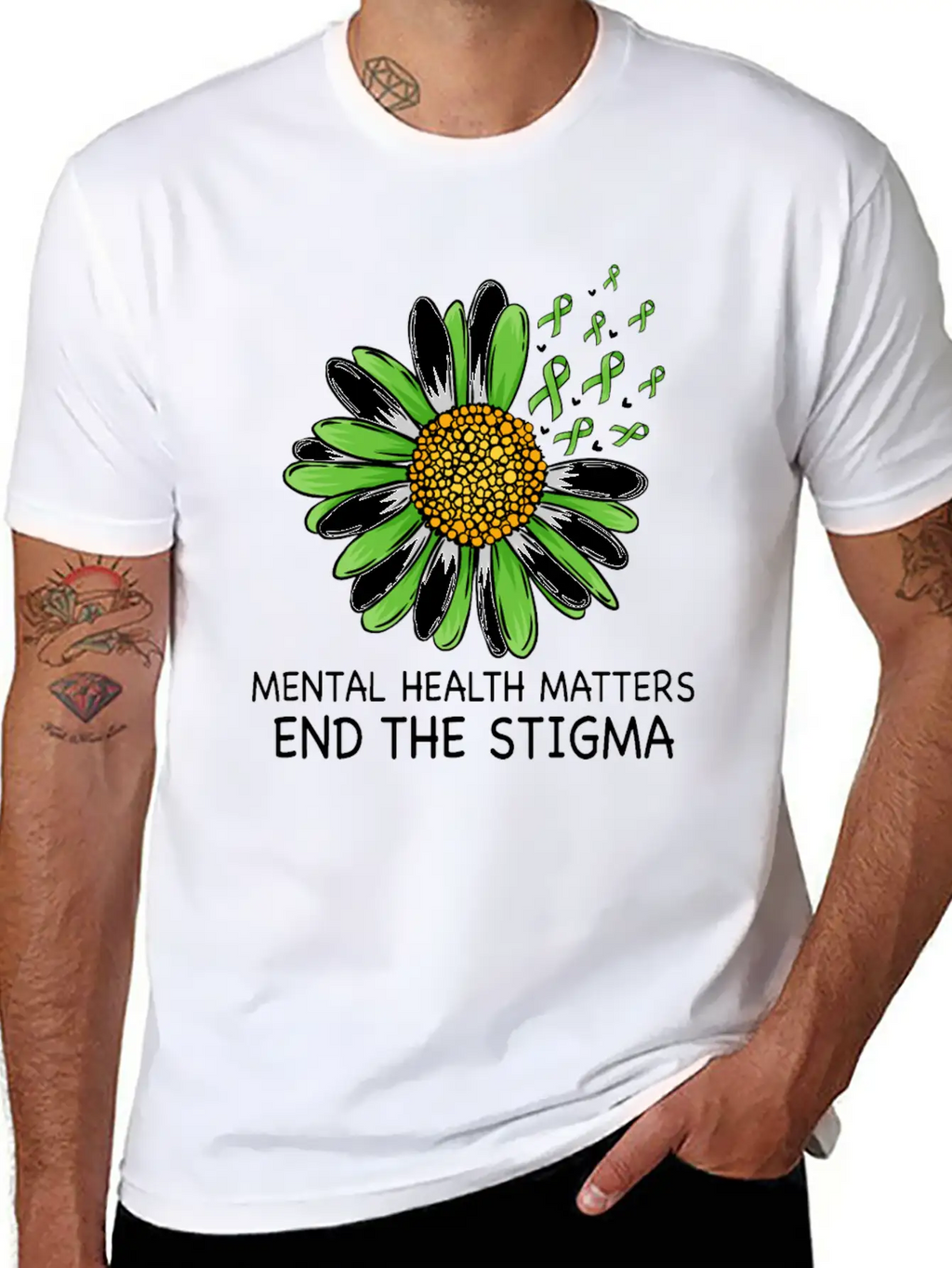 End The Stigma Mental Health Awareness Breathable Soft Cotton T-Shirt – Timeless Casual Look