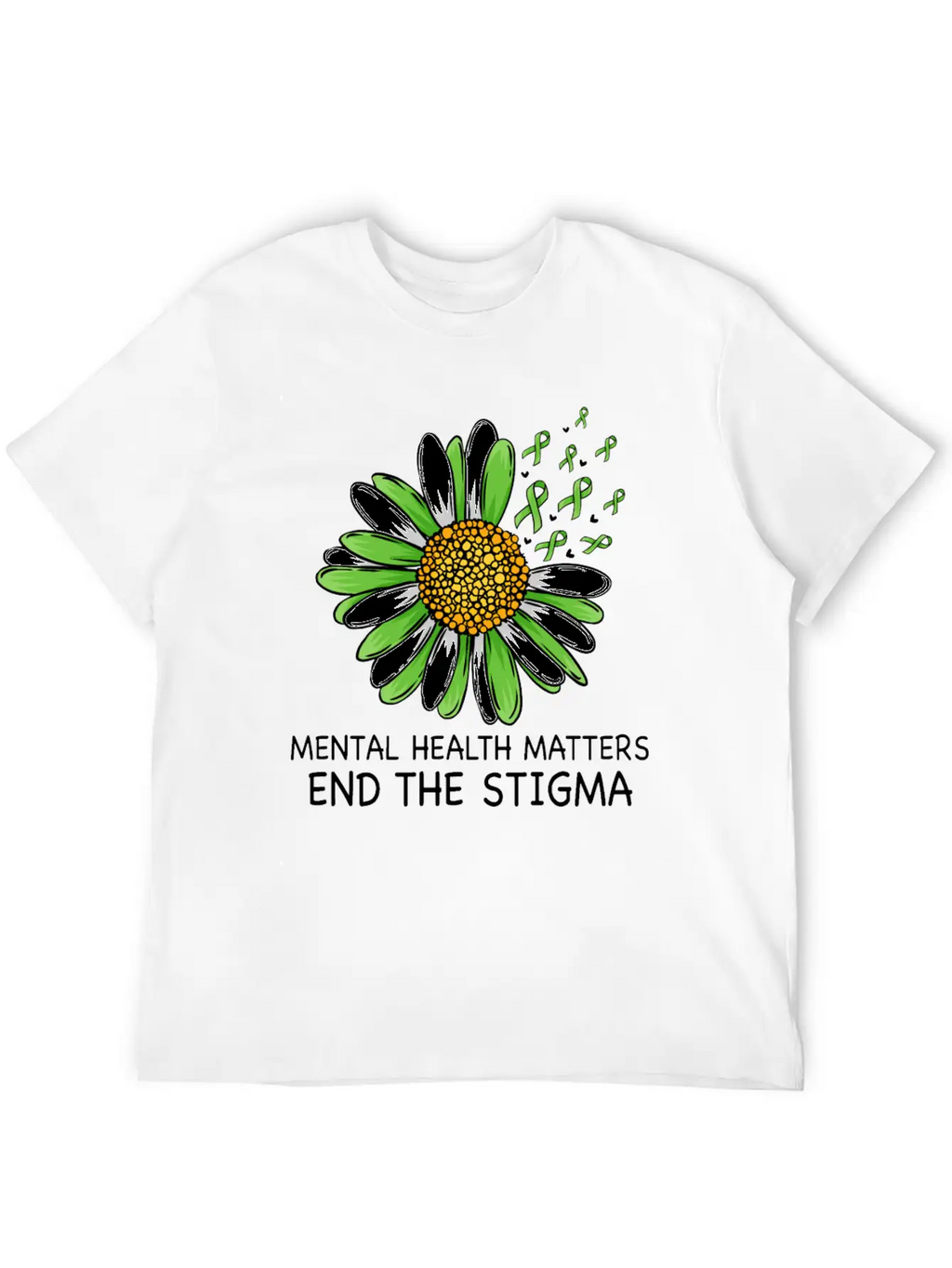 End The Stigma Mental Health Awareness Breathable Soft Cotton T-Shirt – Timeless Casual Look