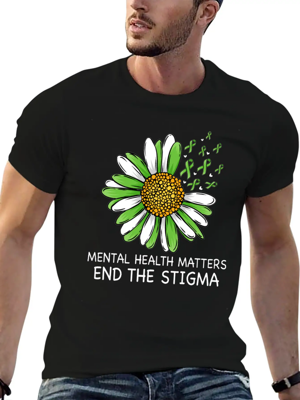 End The Stigma Mental Health Awareness Breathable Soft Cotton T-Shirt – Timeless Casual Look