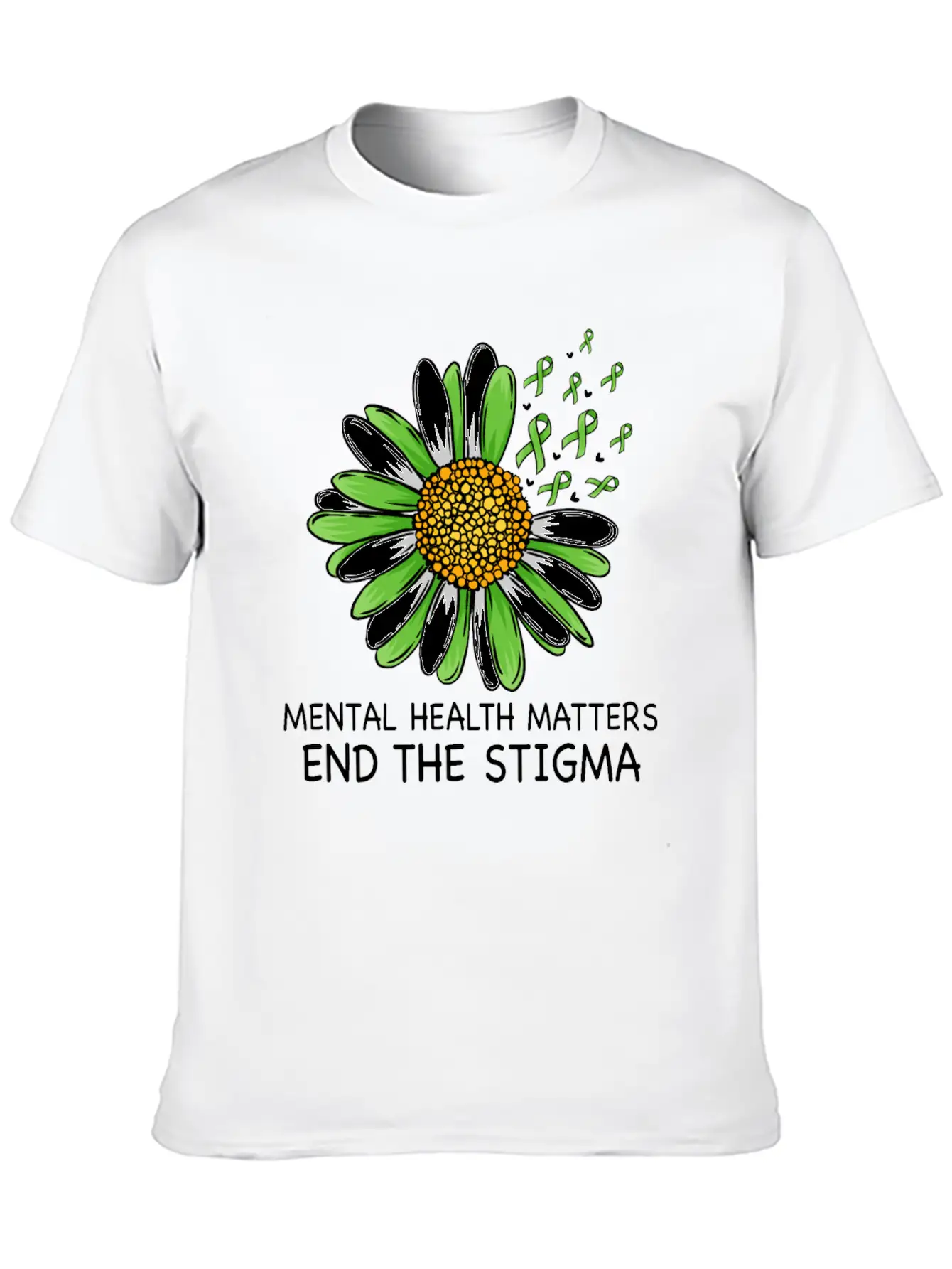 End The Stigma Mental Health Awareness Breathable Soft Cotton T-Shirt – Timeless Casual Look