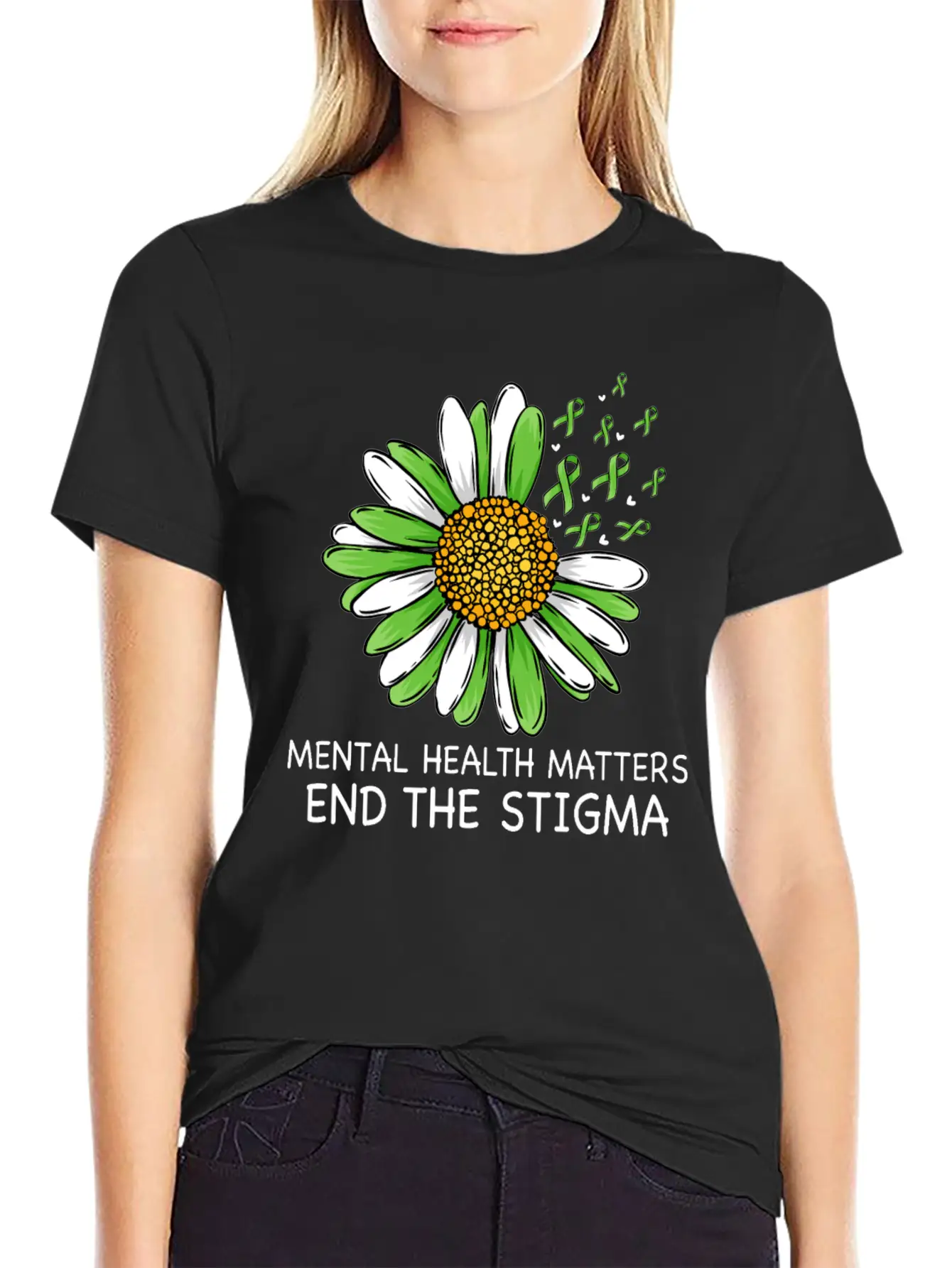 End The Stigma Mental Health Awareness Breathable Soft Cotton T-Shirt – Timeless Casual Look