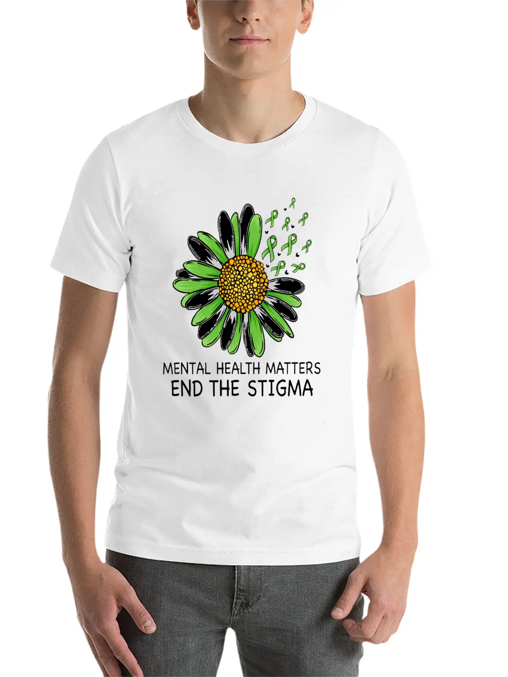 End The Stigma Mental Health Awareness Breathable Soft Cotton T-Shirt – Timeless Casual Look