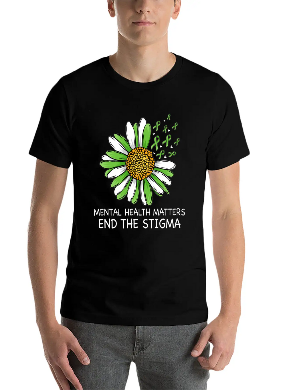 End The Stigma Mental Health Awareness Breathable Soft Cotton T-Shirt – Timeless Casual Look