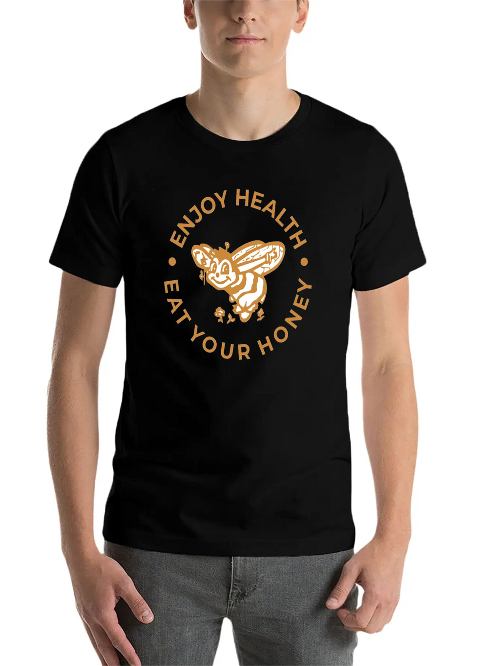Enjoy Health Eat Your Honey Unisex Short Sleeve Soft Cotton T-Shirt – Casual Everyday Wear