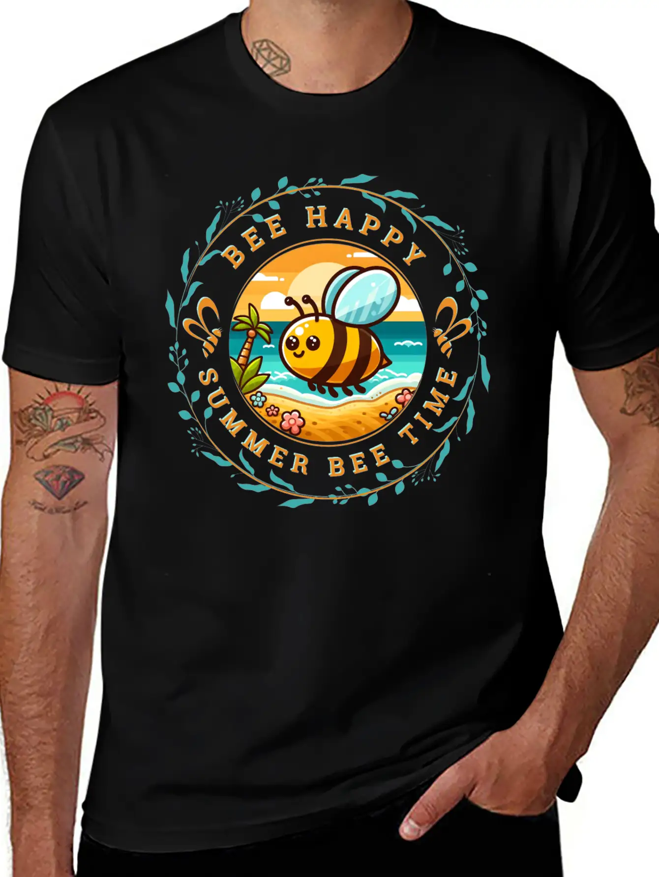 ENJOY SUMMER PARADISE SURFING Unisex Short Sleeve Soft Cotton T-Shirt – Casual Everyday Wear