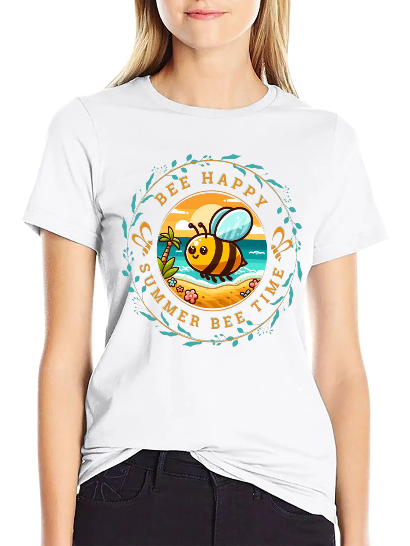 ENJOY SUMMER PARADISE SURFING Unisex Short Sleeve Soft Cotton T-Shirt – Casual Everyday Wear