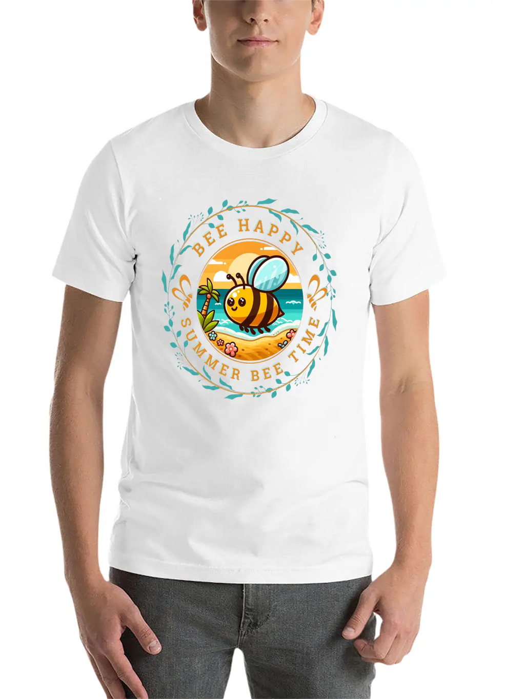 ENJOY SUMMER PARADISE SURFING Unisex Short Sleeve Soft Cotton T-Shirt – Casual Everyday Wear
