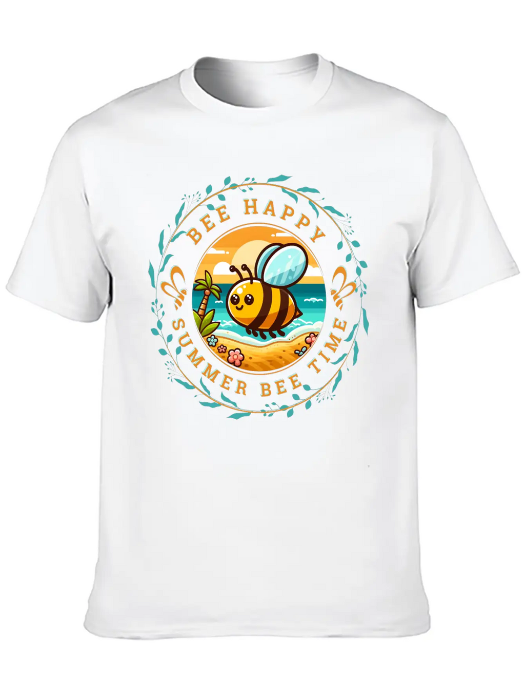 ENJOY SUMMER PARADISE SURFING Unisex Short Sleeve Soft Cotton T-Shirt – Casual Everyday Wear