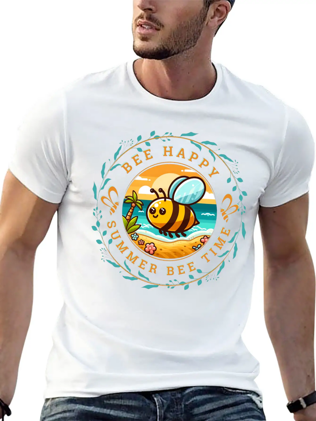 ENJOY SUMMER PARADISE SURFING Unisex Short Sleeve Soft Cotton T-Shirt – Casual Everyday Wear