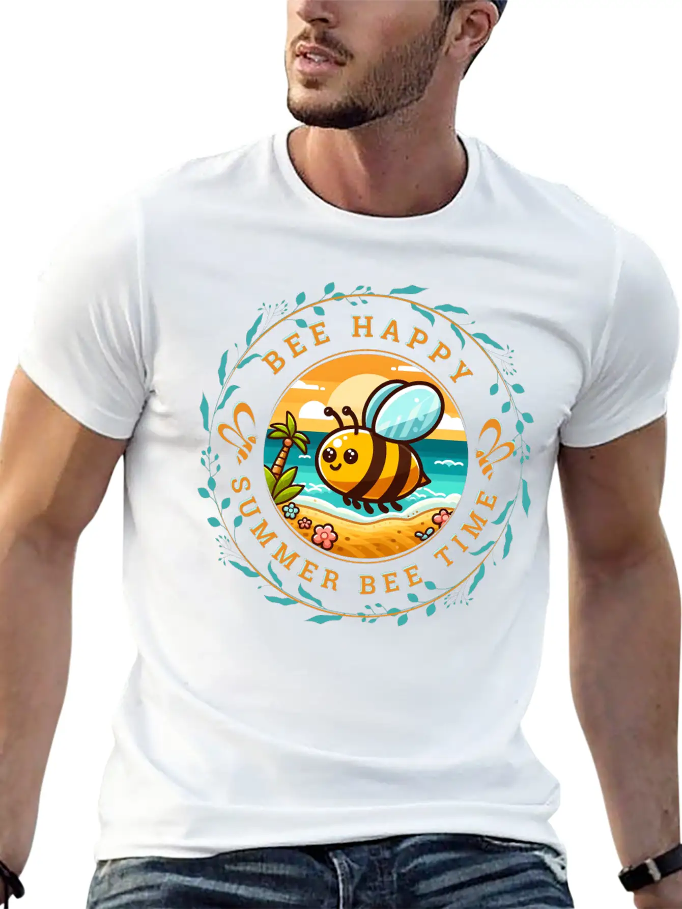 ENJOY SUMMER PARADISE SURFING Unisex Short Sleeve Soft Cotton T-Shirt – Casual Everyday Wear
