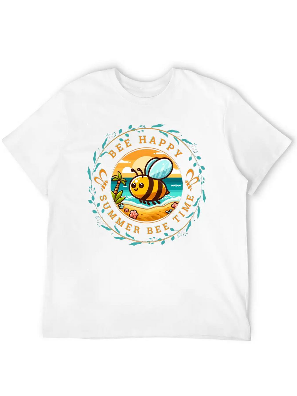 ENJOY SUMMER PARADISE SURFING Unisex Short Sleeve Soft Cotton T-Shirt – Casual Everyday Wear