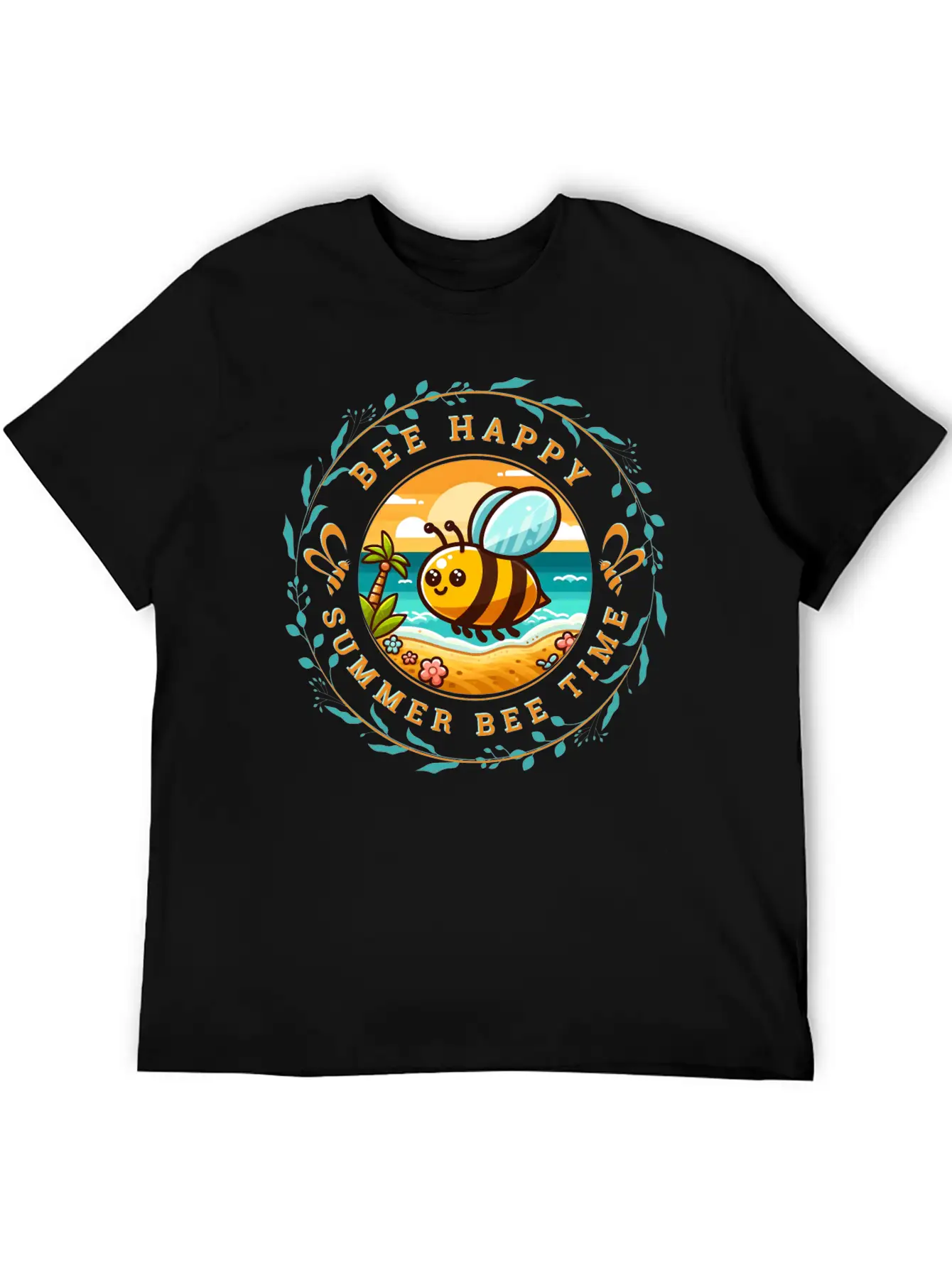 ENJOY SUMMER PARADISE SURFING Unisex Short Sleeve Soft Cotton T-Shirt – Casual Everyday Wear