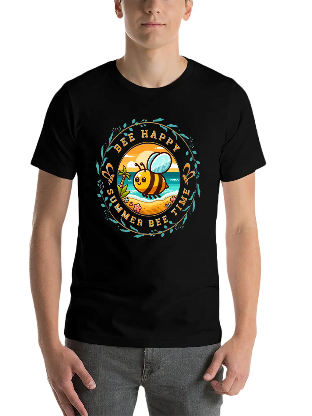 ENJOY SUMMER PARADISE SURFING Unisex Short Sleeve Soft Cotton T-Shirt – Casual Everyday Wear