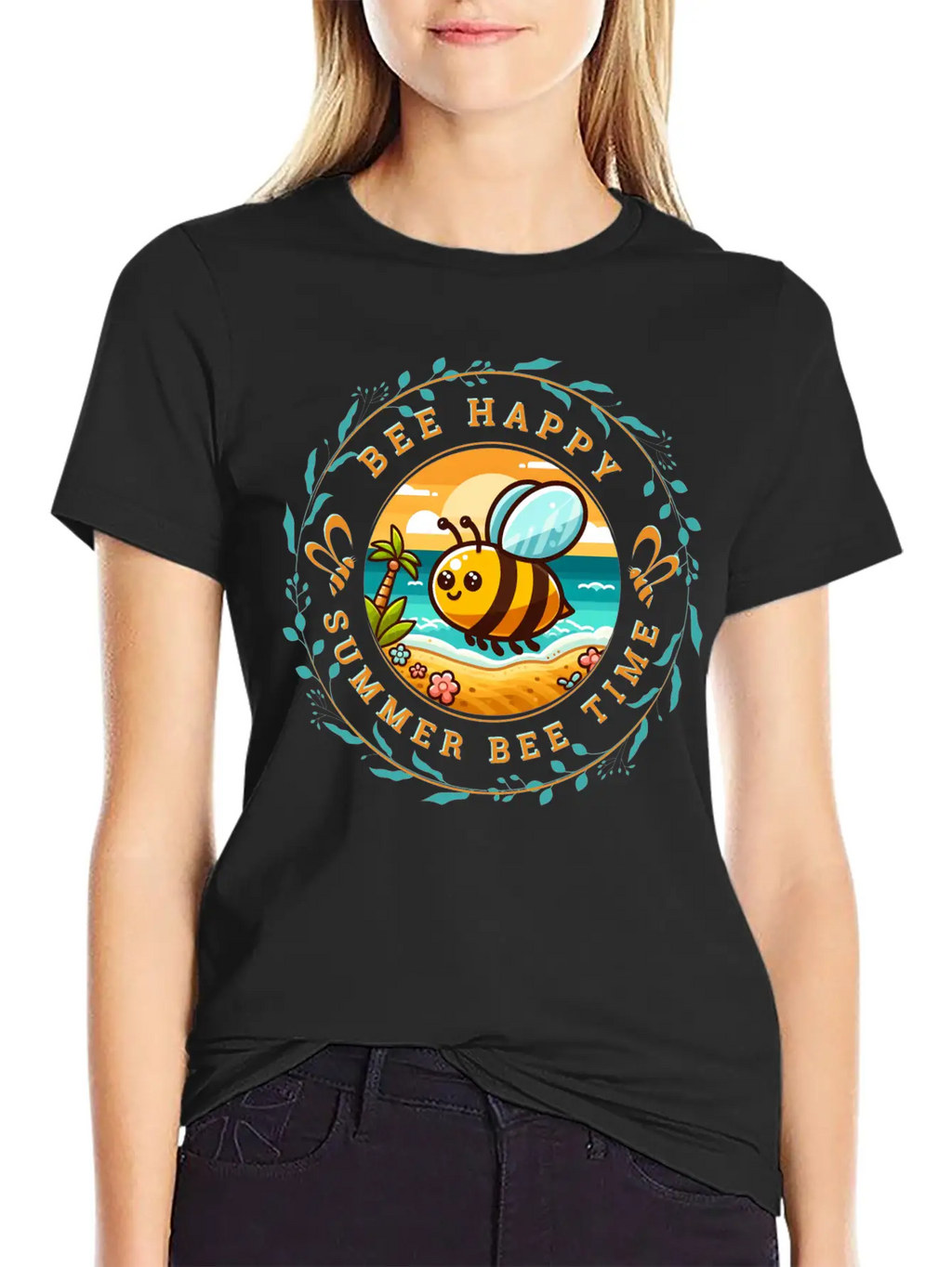 ENJOY SUMMER PARADISE SURFING Unisex Short Sleeve Soft Cotton T-Shirt – Casual Everyday Wear