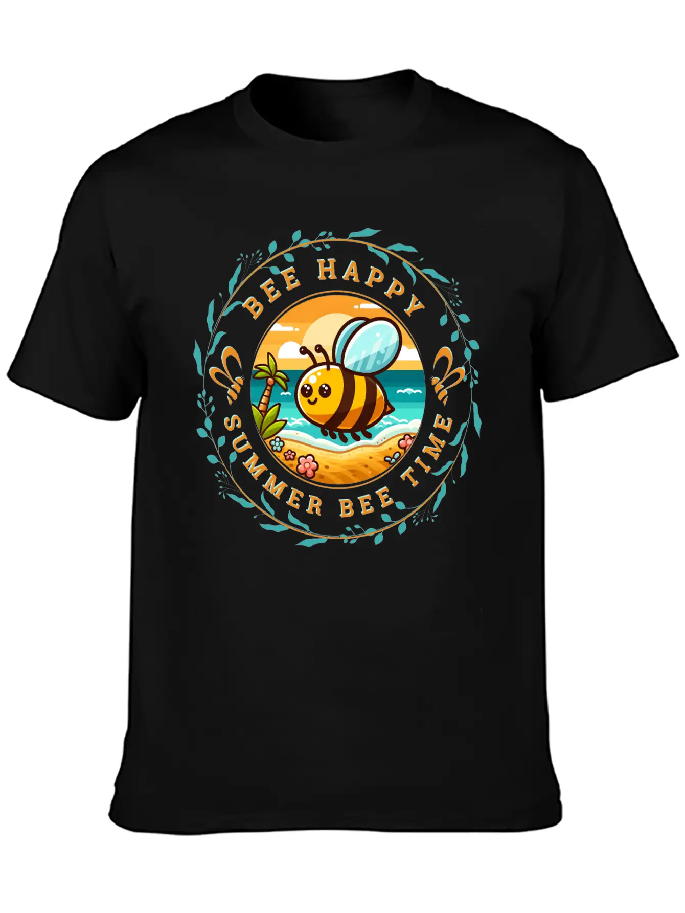 ENJOY SUMMER PARADISE SURFING Unisex Short Sleeve Soft Cotton T-Shirt – Casual Everyday Wear
