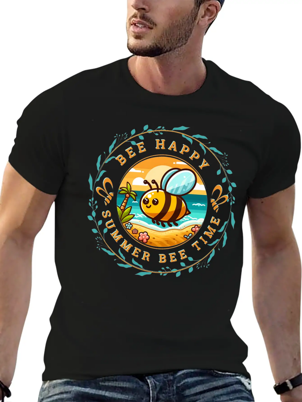 ENJOY SUMMER PARADISE SURFING Unisex Short Sleeve Soft Cotton T-Shirt – Casual Everyday Wear