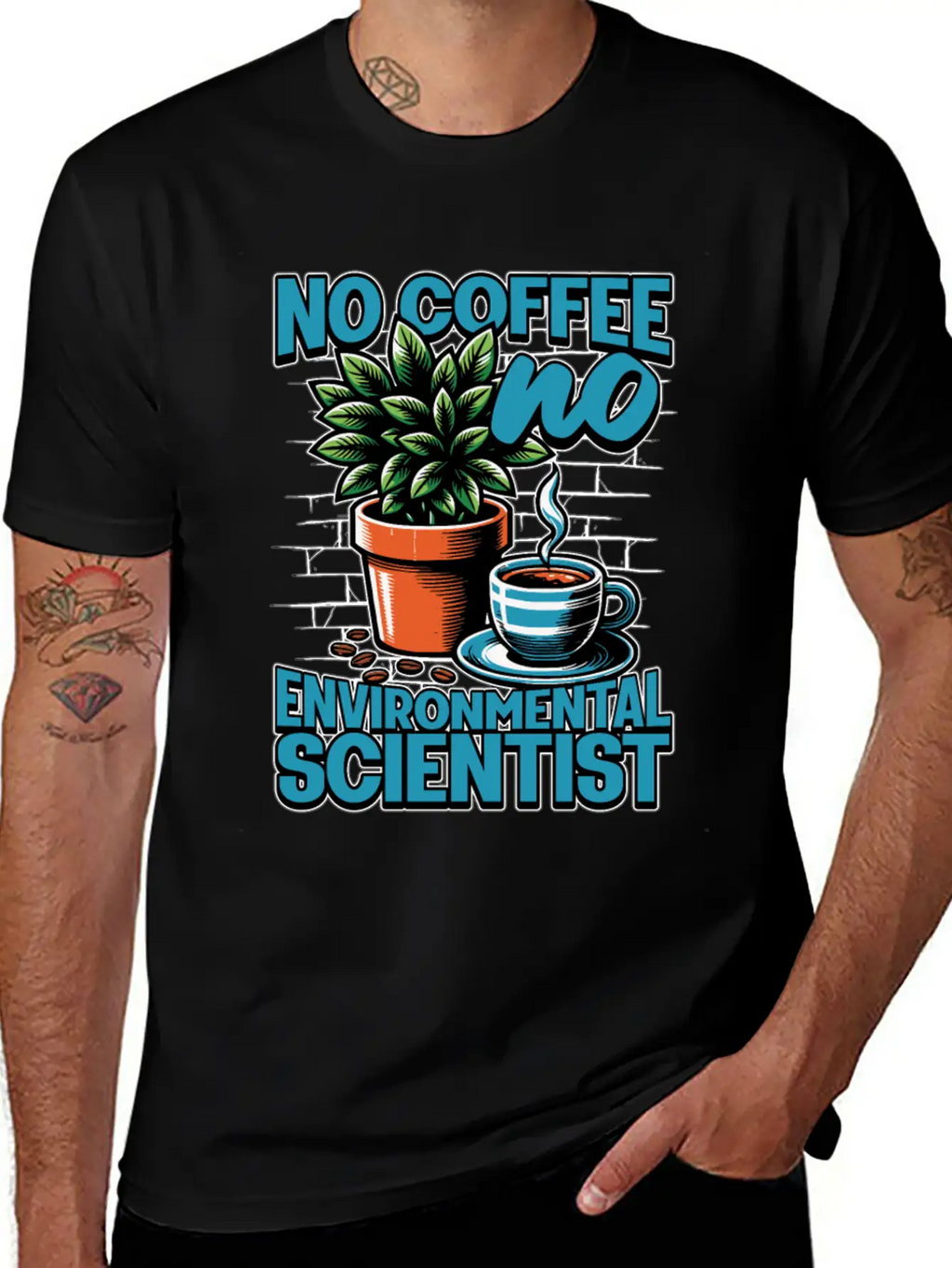 Environmental Scientist No Coffee Plant Scientist Unisex Short Sleeve Soft Cotton T-Shirt – Casual Everyday Wear