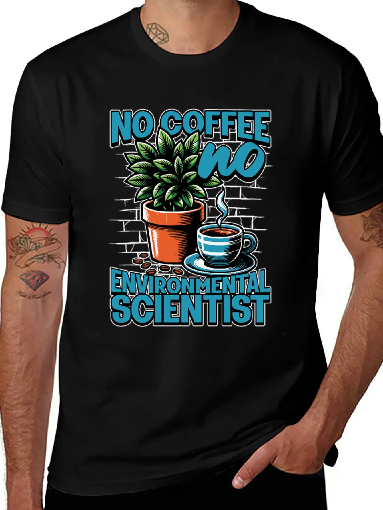 Environmental Scientist No Coffee Plant Scientist Unisex Short Sleeve Soft Cotton T-Shirt – Casual Everyday Wear