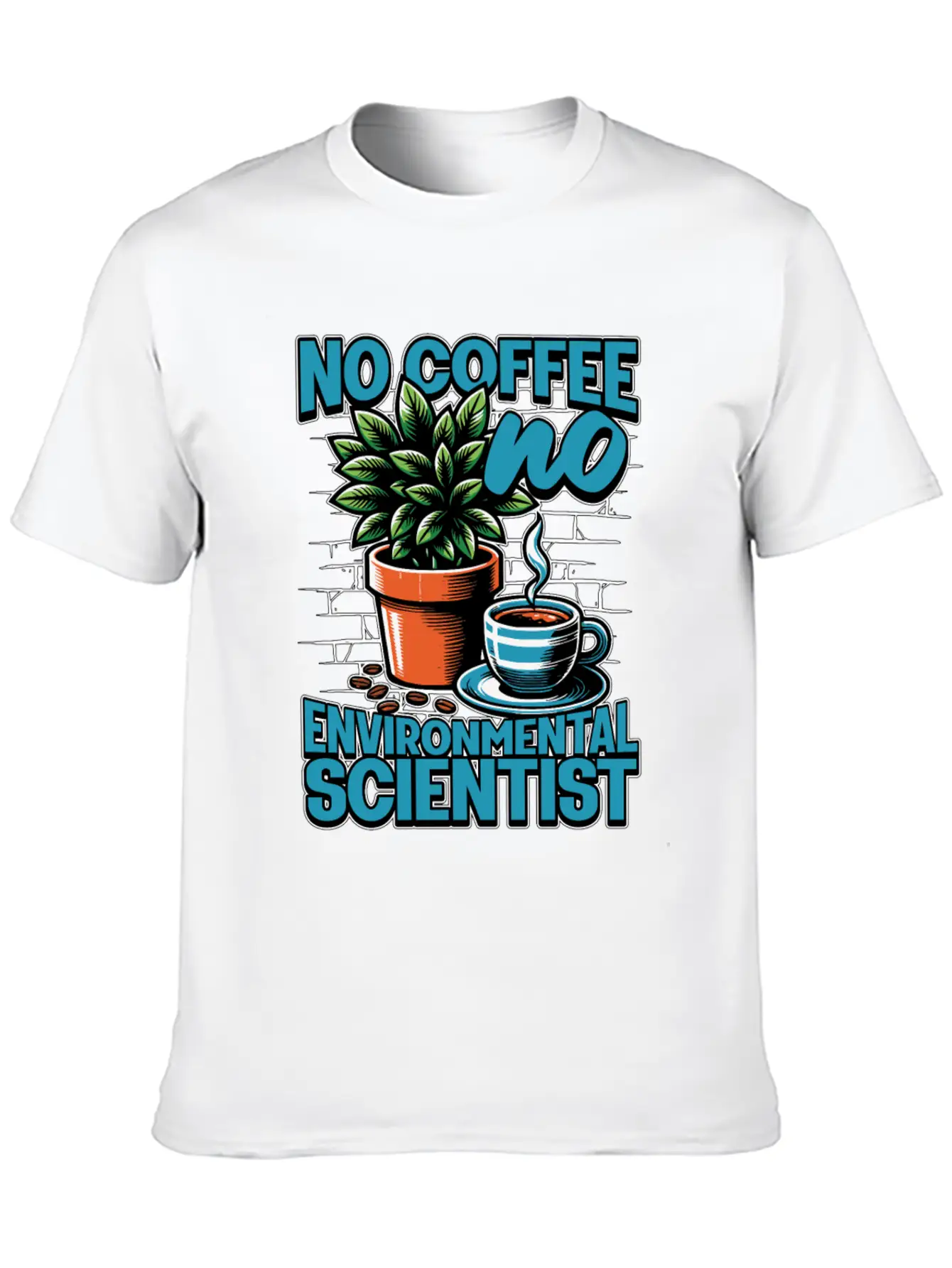 Environmental Scientist No Coffee Plant Scientist Unisex Short Sleeve Soft Cotton T-Shirt – Casual Everyday Wear