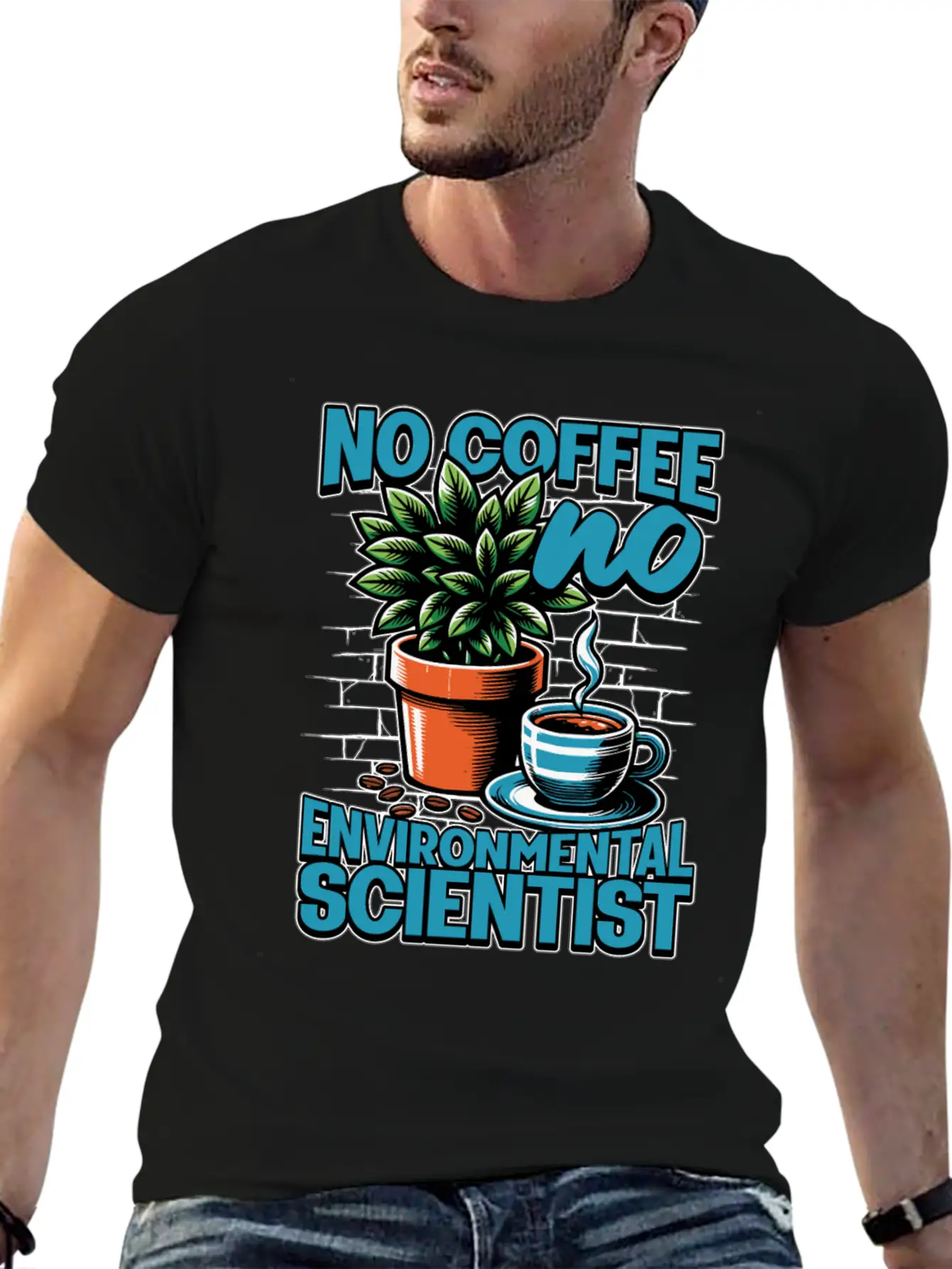 Environmental Scientist No Coffee Plant Scientist Unisex Short Sleeve Soft Cotton T-Shirt – Casual Everyday Wear