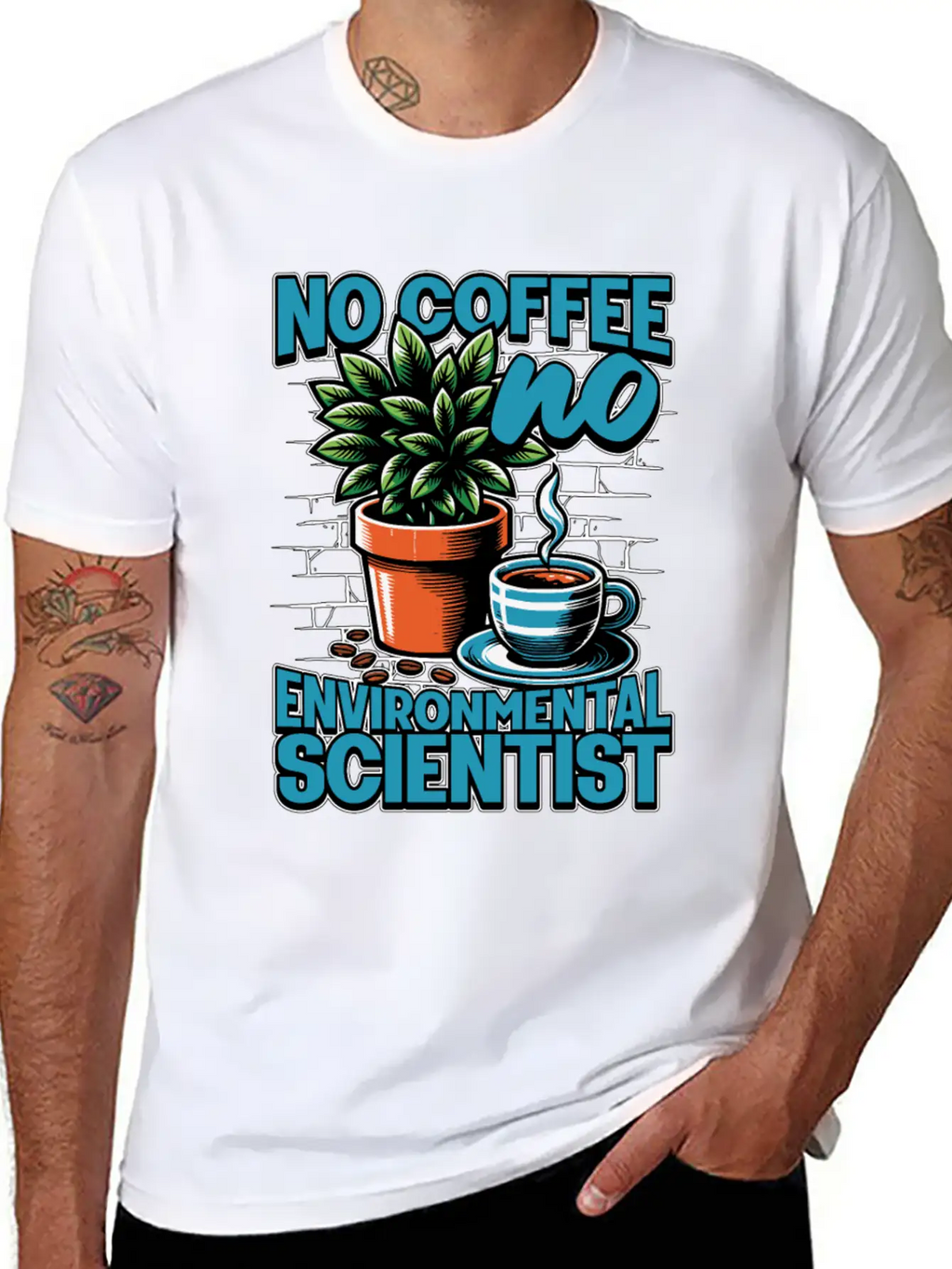 Environmental Scientist No Coffee Plant Scientist Unisex Short Sleeve Soft Cotton T-Shirt – Casual Everyday Wear