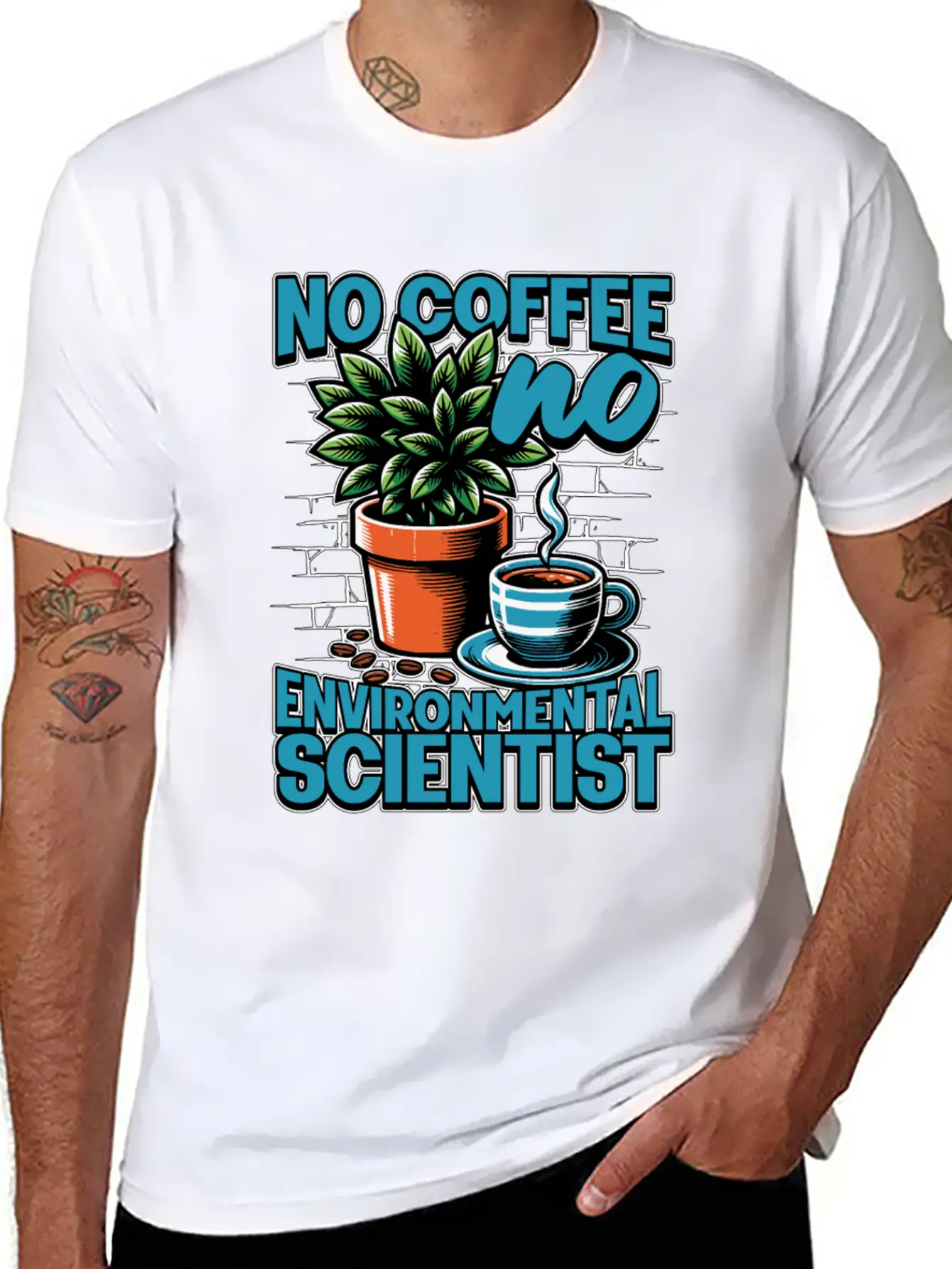 Environmental Scientist No Coffee Plant Scientist Unisex Short Sleeve Soft Cotton T-Shirt – Casual Everyday Wear