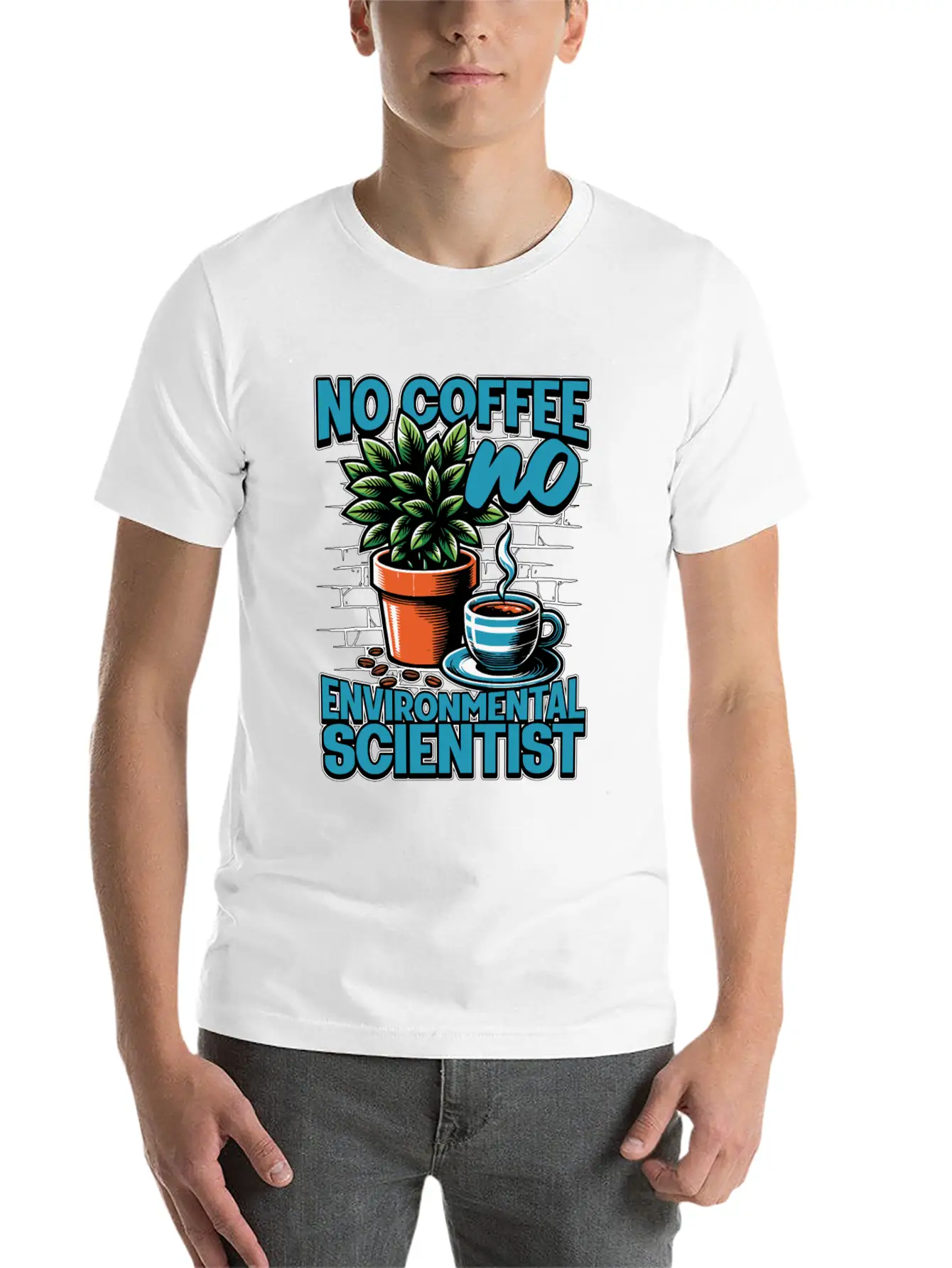 Environmental Scientist No Coffee Plant Scientist Unisex Short Sleeve Soft Cotton T-Shirt – Casual Everyday Wear