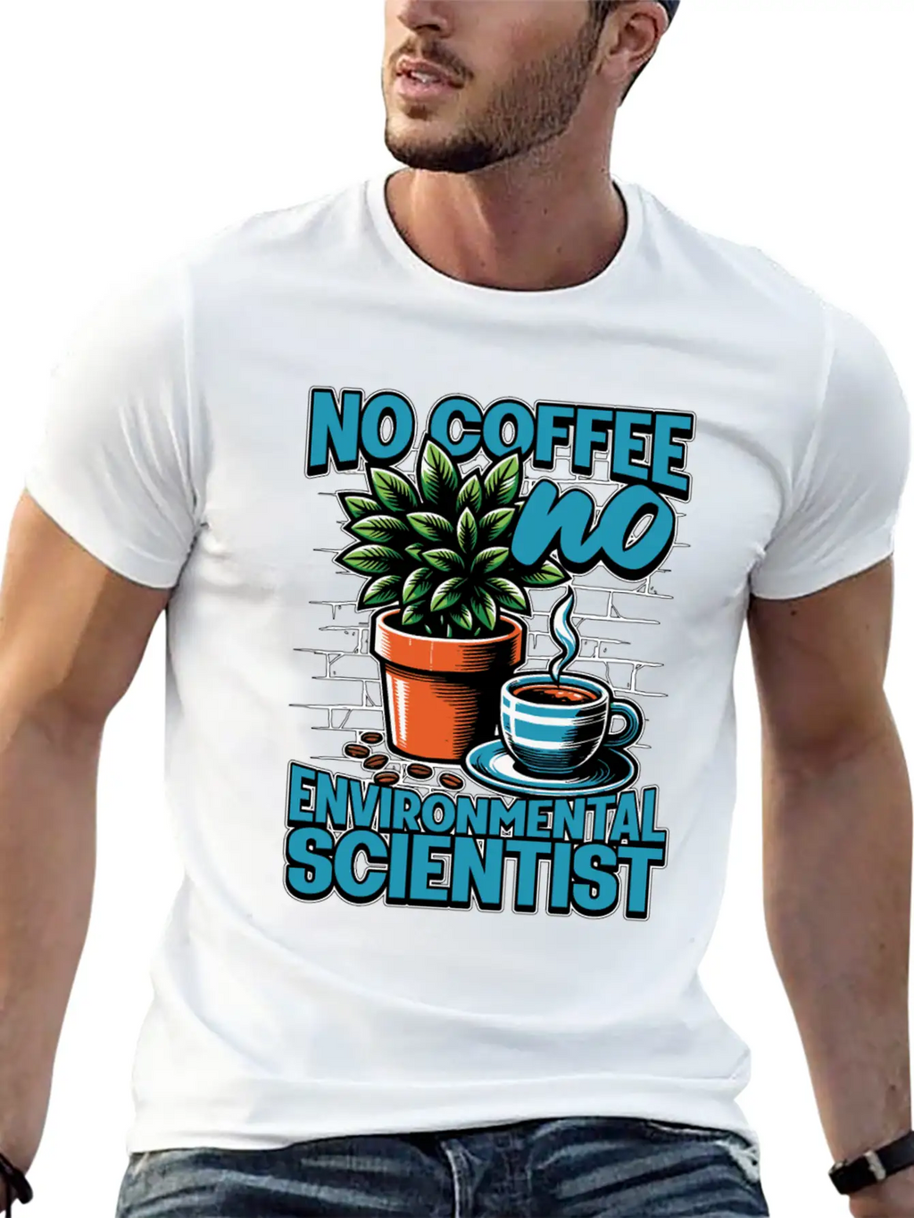 Environmental Scientist No Coffee Plant Scientist Unisex Short Sleeve Soft Cotton T-Shirt – Casual Everyday Wear