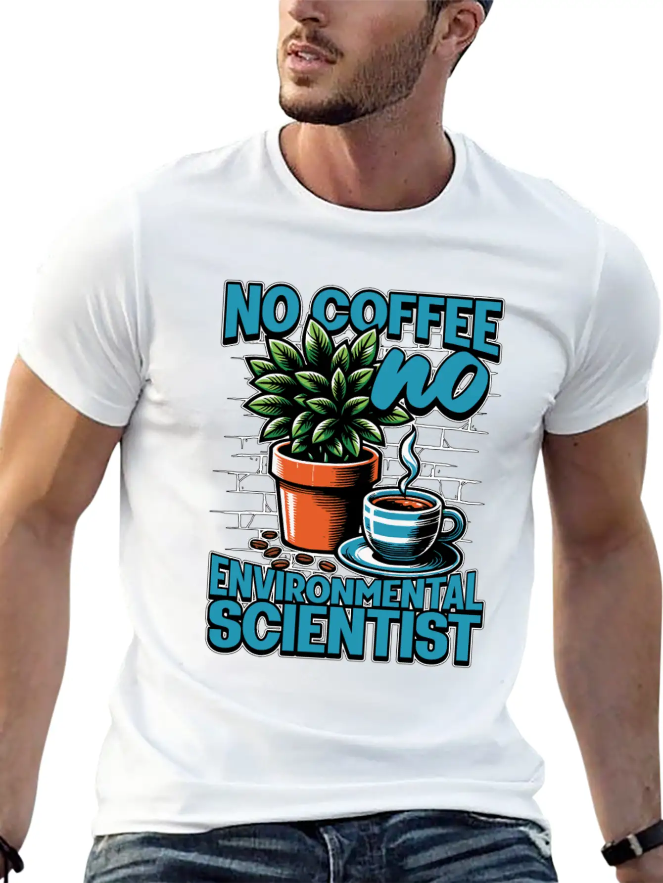 Environmental Scientist No Coffee Plant Scientist Unisex Short Sleeve Soft Cotton T-Shirt – Casual Everyday Wear